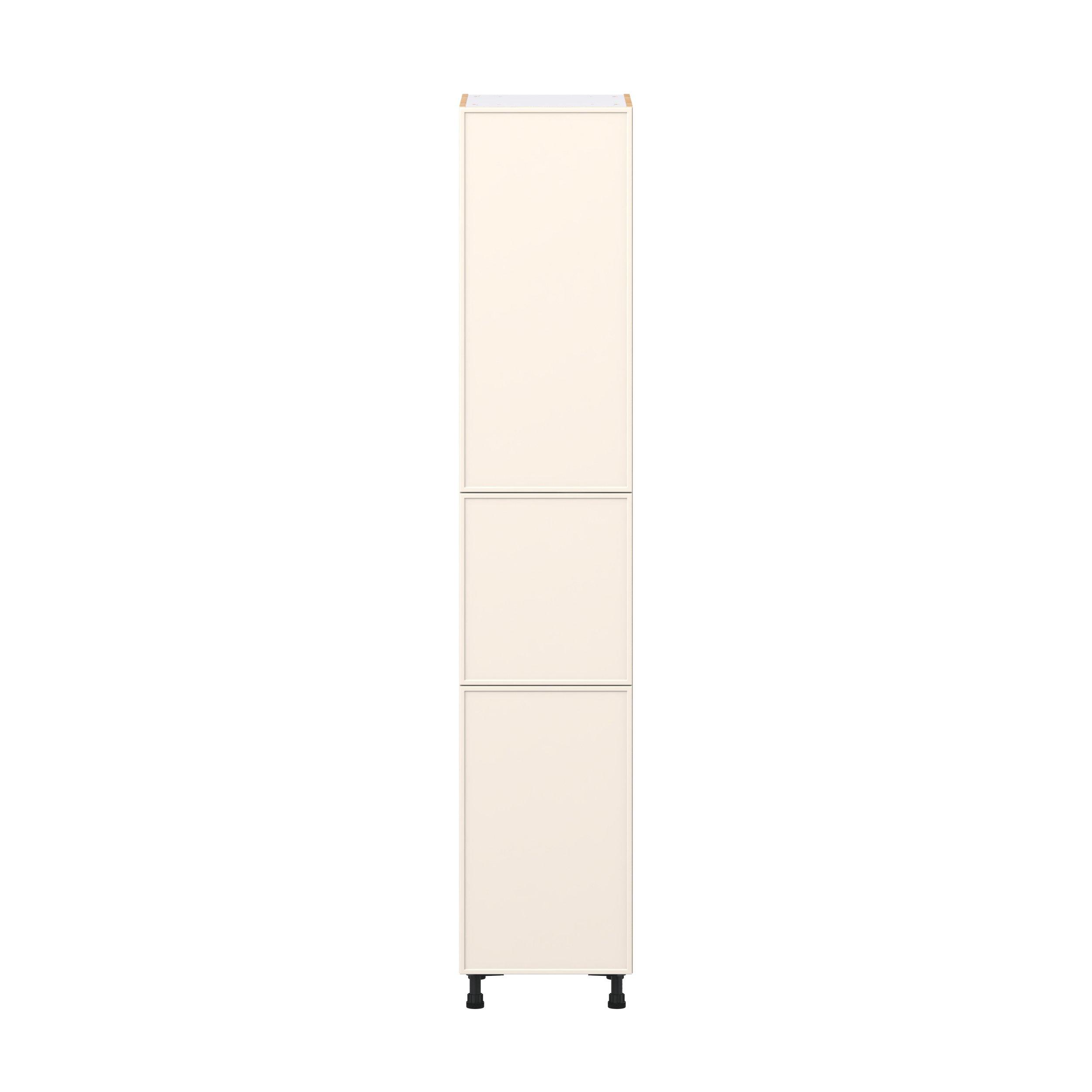 Linden 18 in. Painted Washed Linen Pantry Cabinet with Inner Pull-Out Drawer