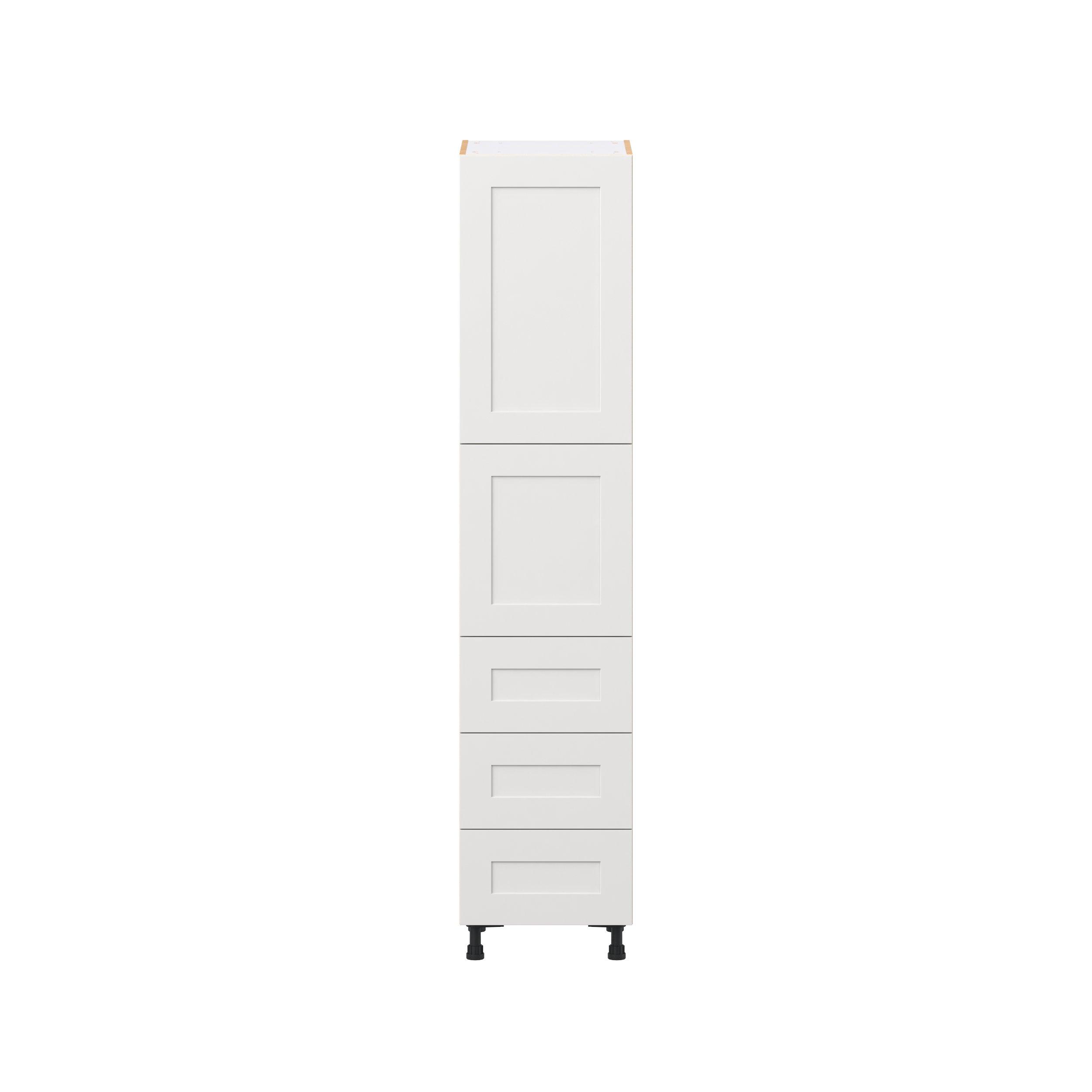 Candler 18 in. Painted Warm White Door and Drawer Pantry Cabinet with Inner Pull-Out