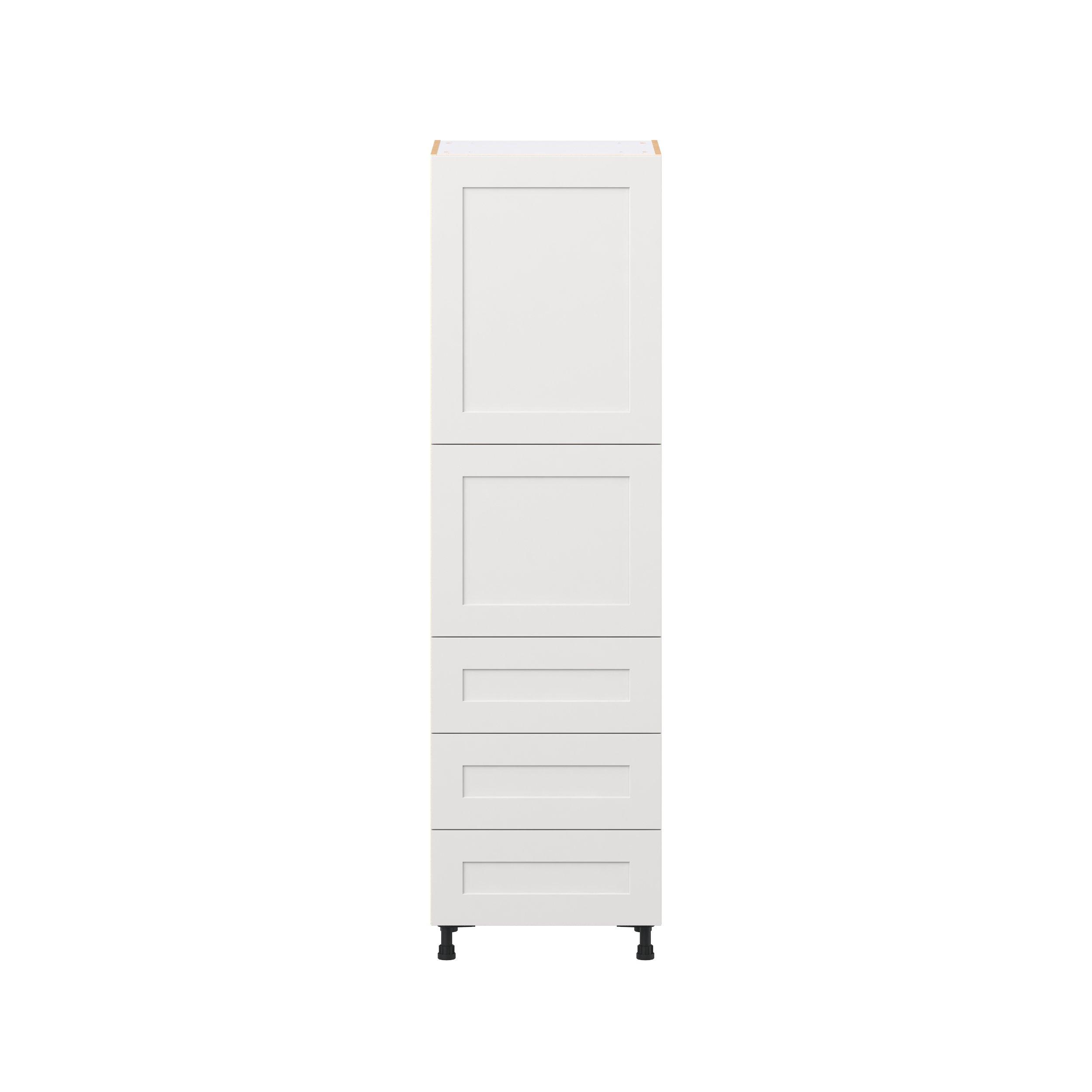 Candler 24 in. Painted Warm White Door and Drawer Pantry Cabinet with Inner Pull-Out