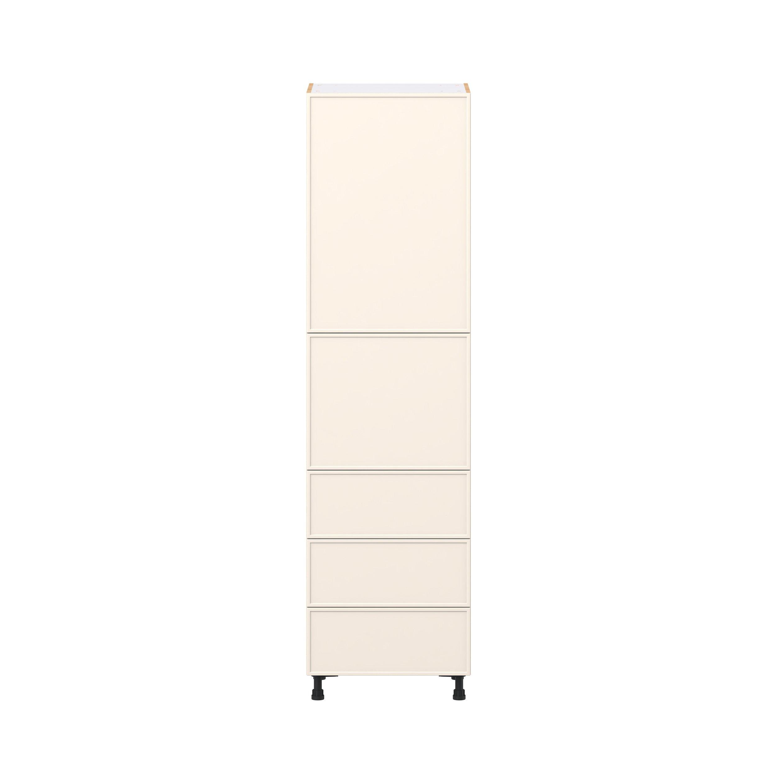 Linden 24 in. Painted Washed Linen Door and Drawer Pantry Cabinet with Inner Pull-Out