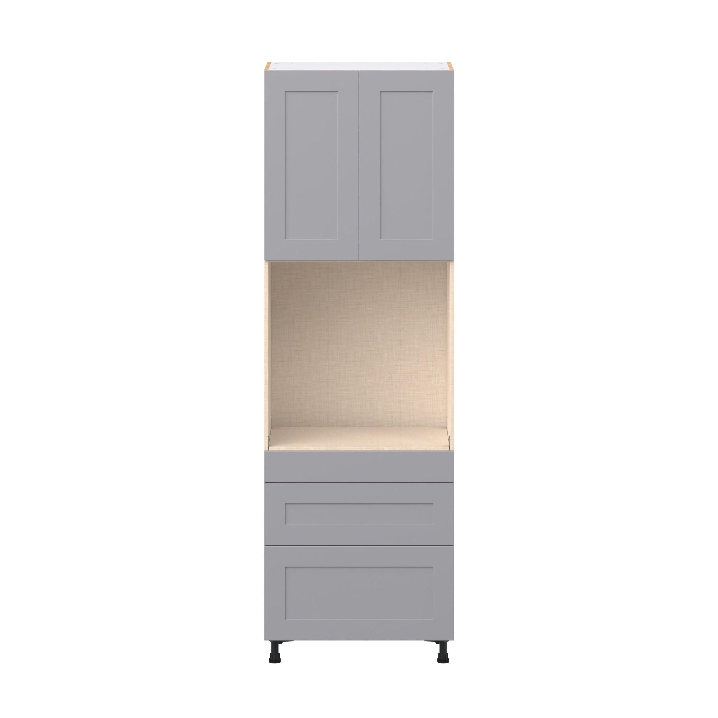 Candler 30 in. Painted Slate Gray Door and Drawer Single Oven Pantry Cabinet