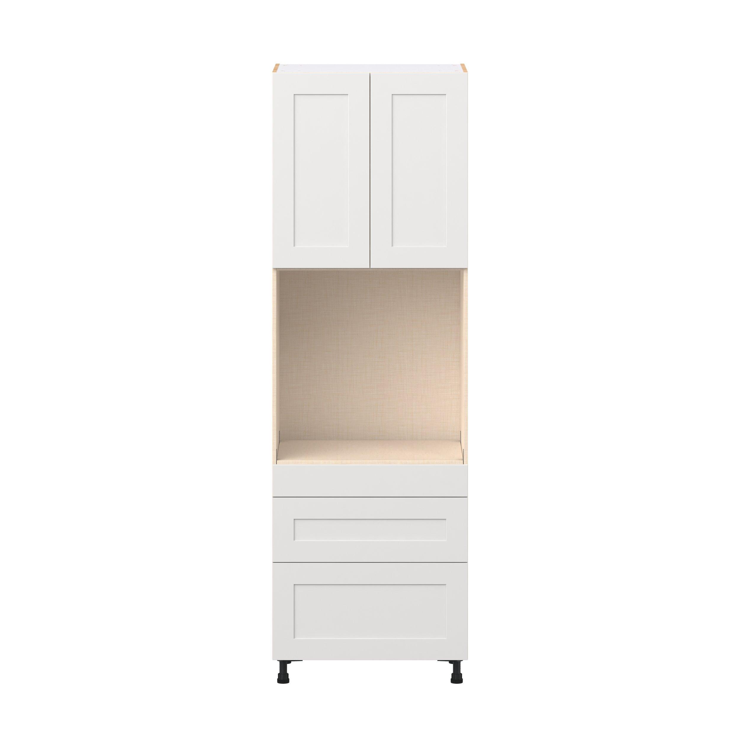 Candler 30 in. Painted Warm White Door and Drawer Single Oven Pantry Cabinet