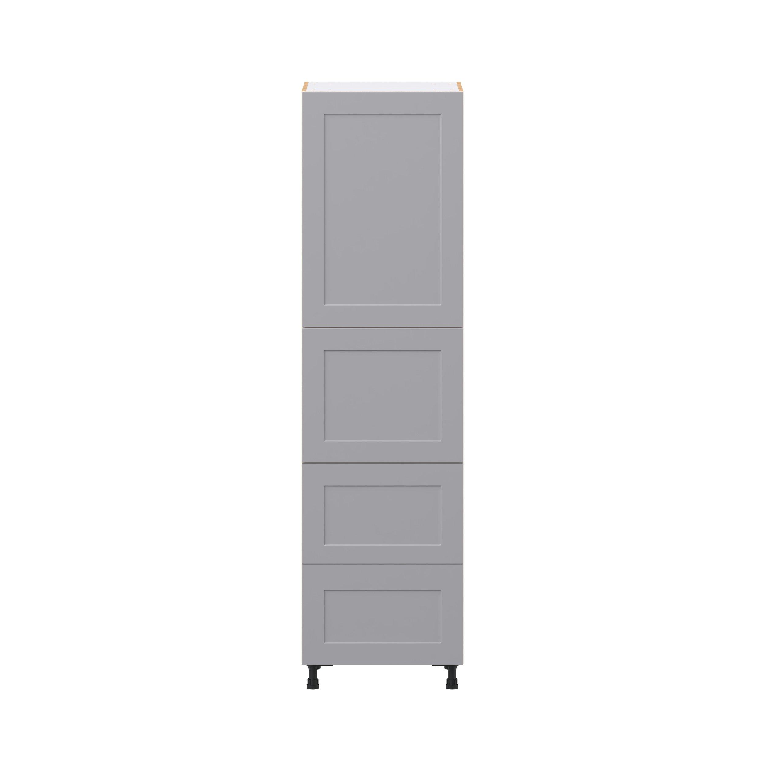 Candler 24 in. Painted Slate Gray Door and Drawer Pantry Cabinet with Inner Pull-Out