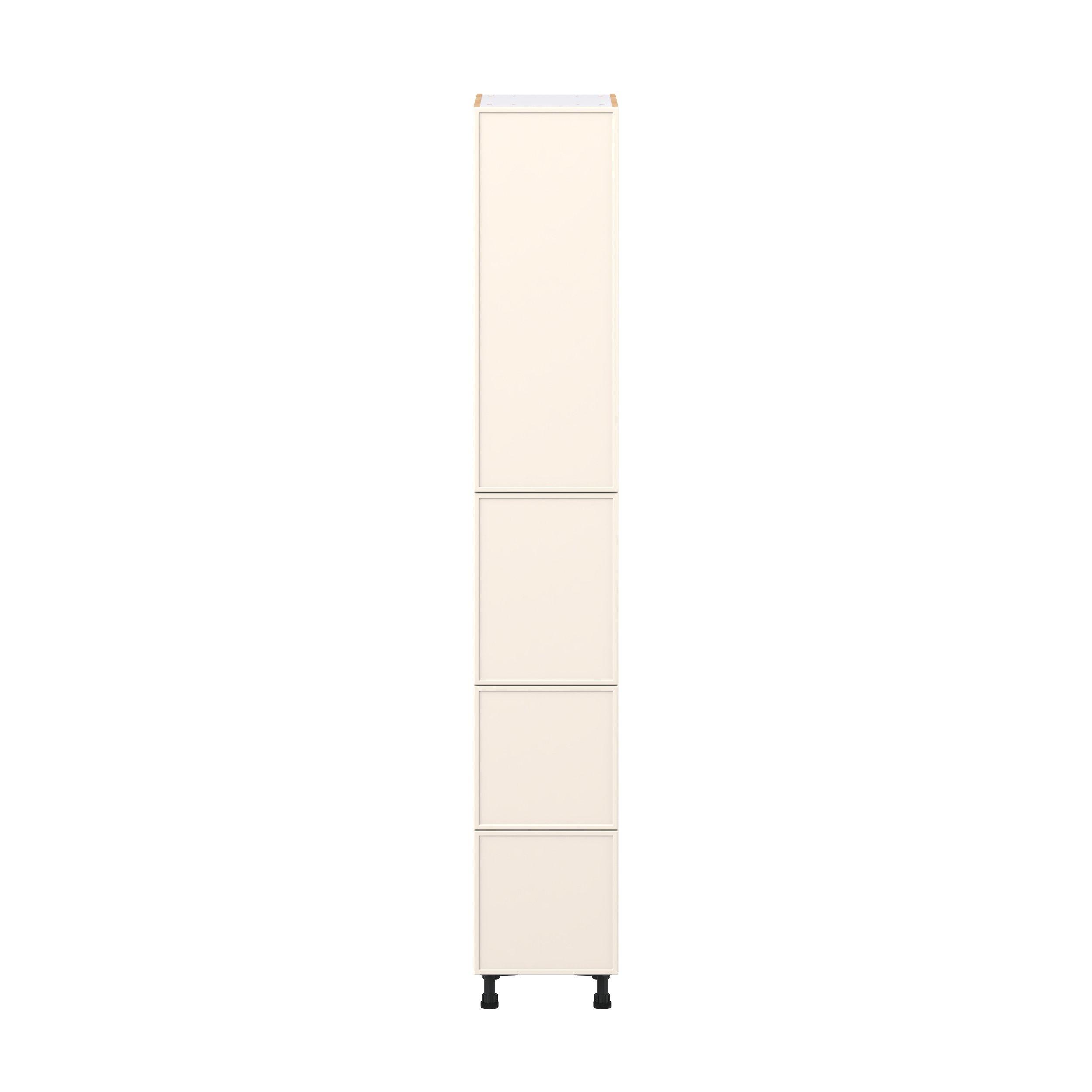 Linden 15 in. Painted Washed Linen Door and Drawer Pantry Cabinet with Inner Pull-Out
