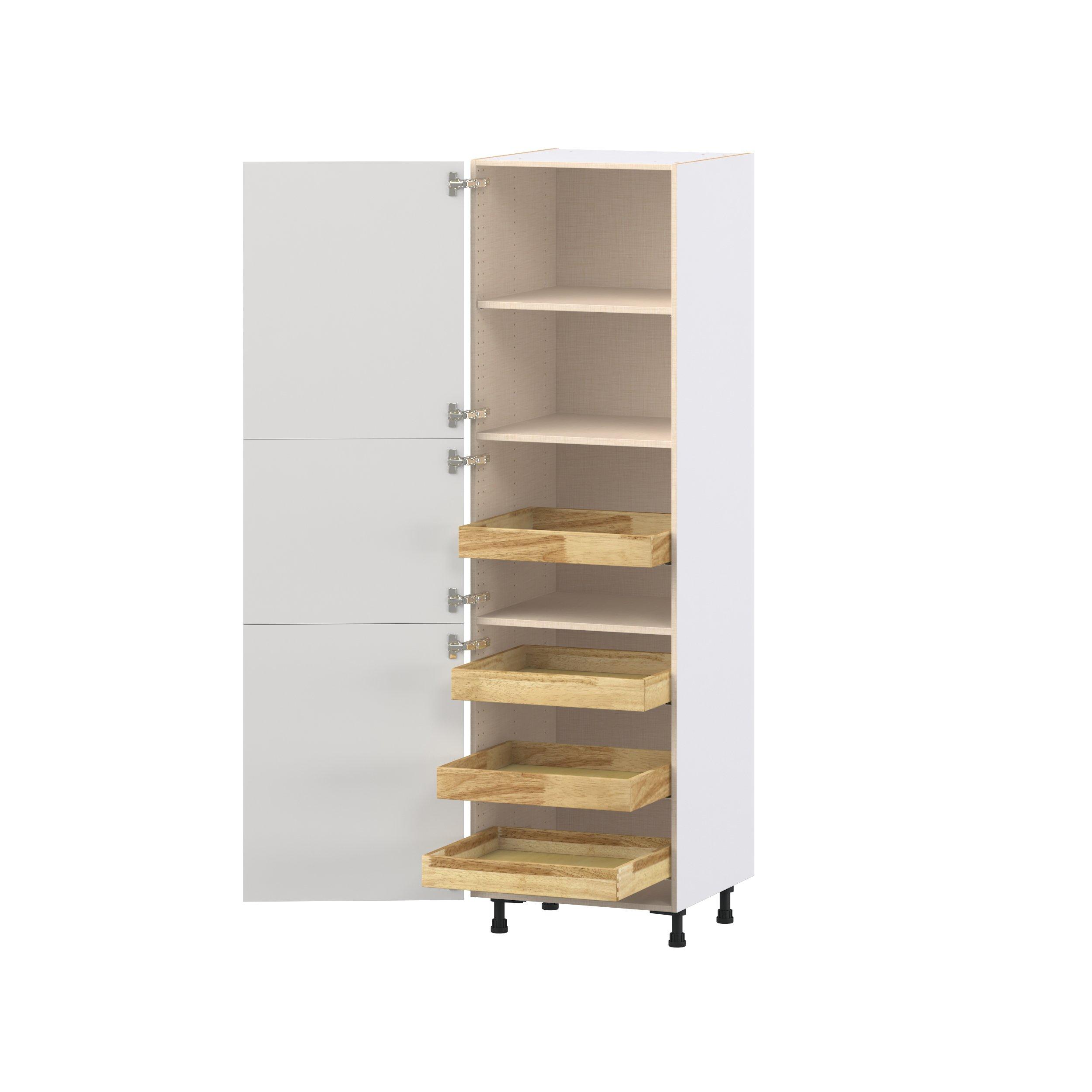 Candler 24 in. Painted Warm White Pantry Cabinet with Inner Pull-Out Drawer
