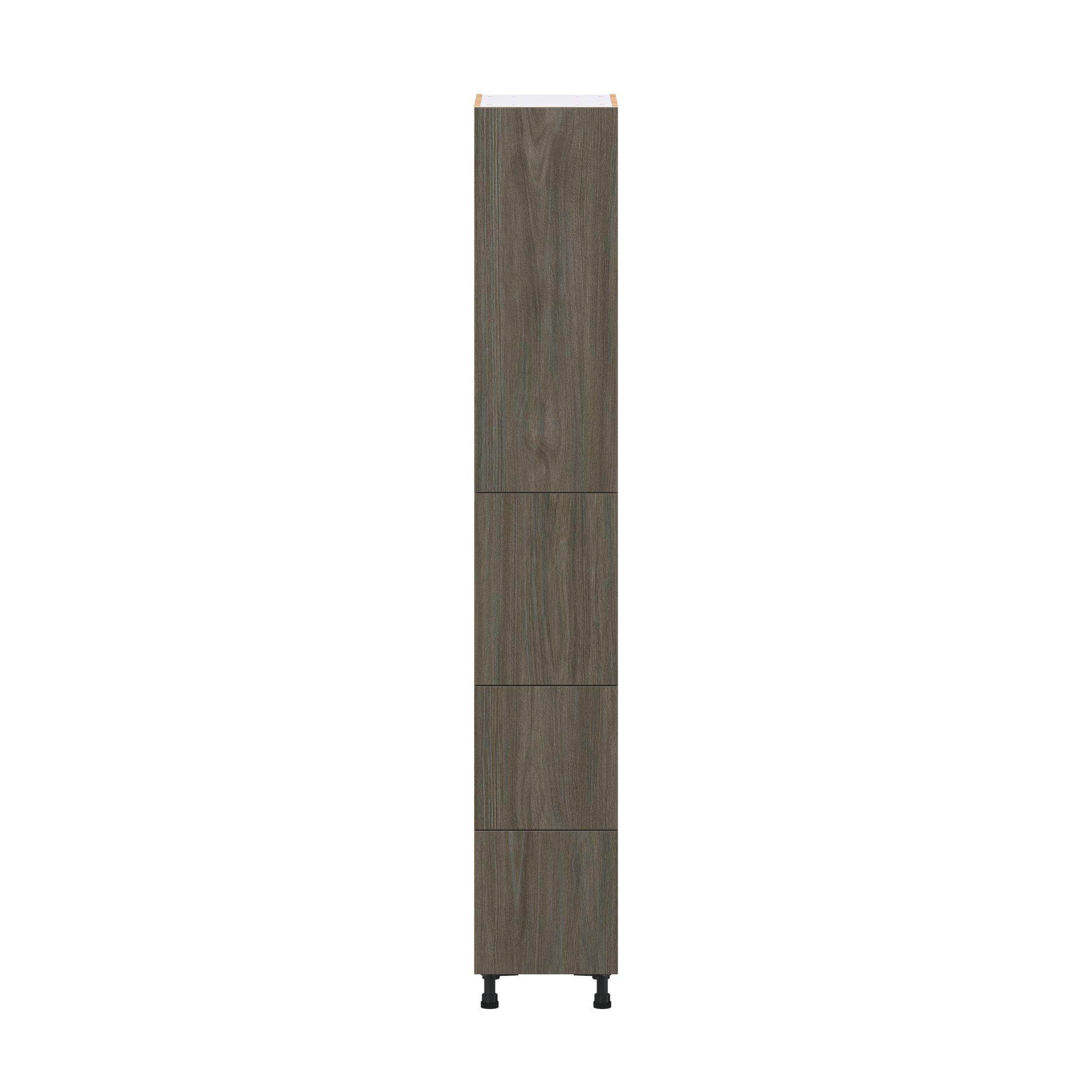 Glenwood 15 in. Burnt Walnut Door and Drawer Pantry Cabinet with Inner Pull-Out