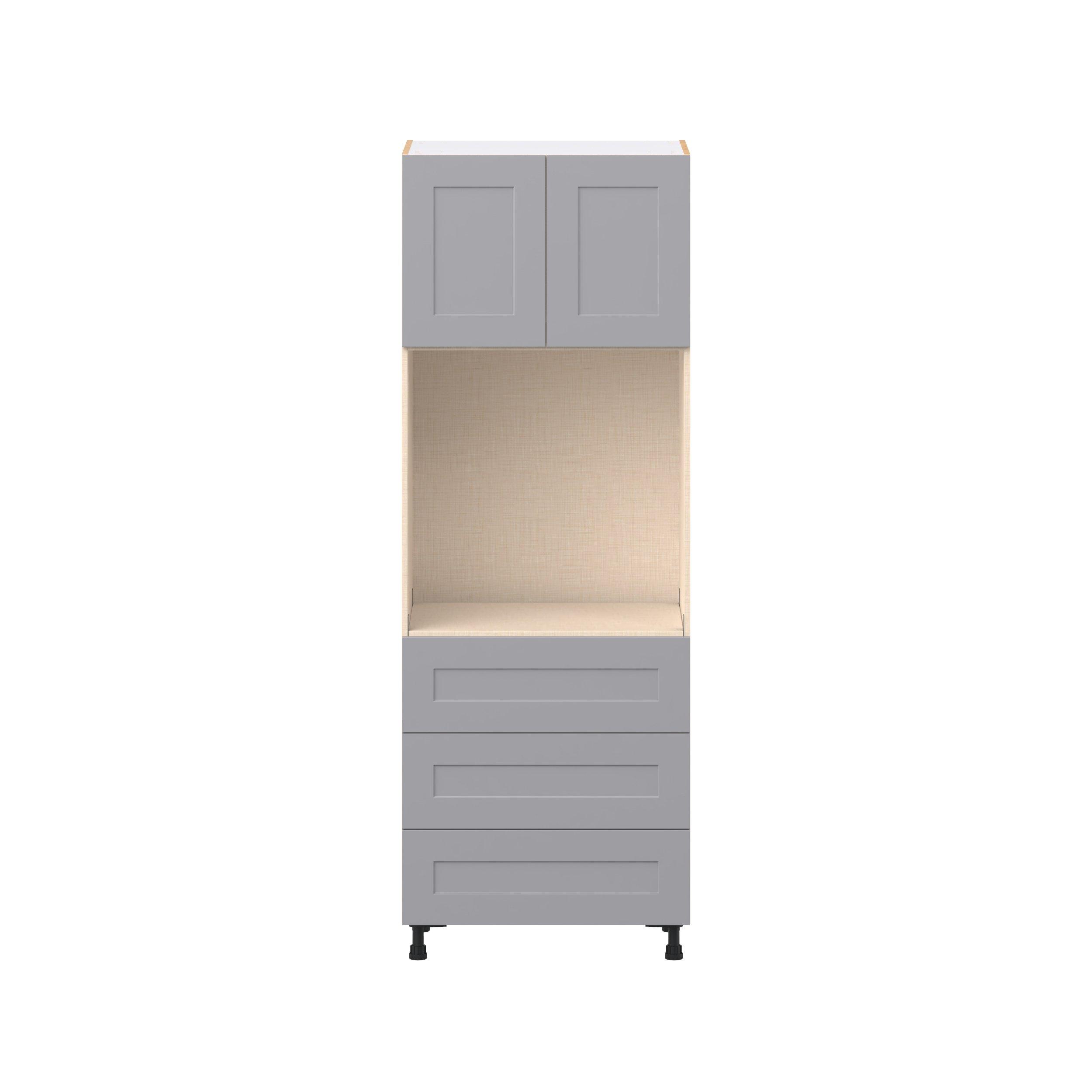 Candler 30 in. Painted Slate Gray Door and Drawer Single Oven Pantry Cabinet