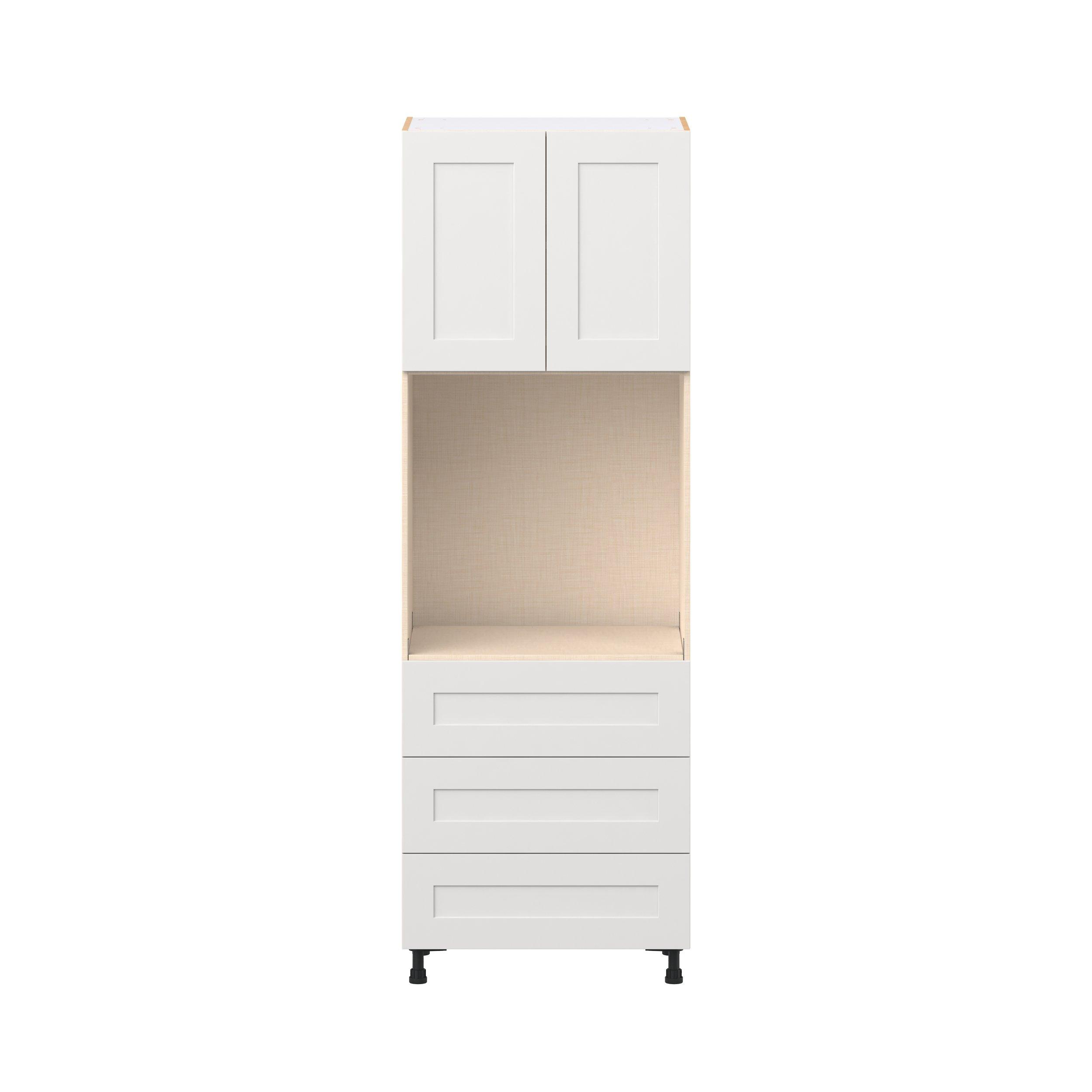 Candler 30 in. Painted Warm White Door and Drawer Single Oven Pantry Cabinet