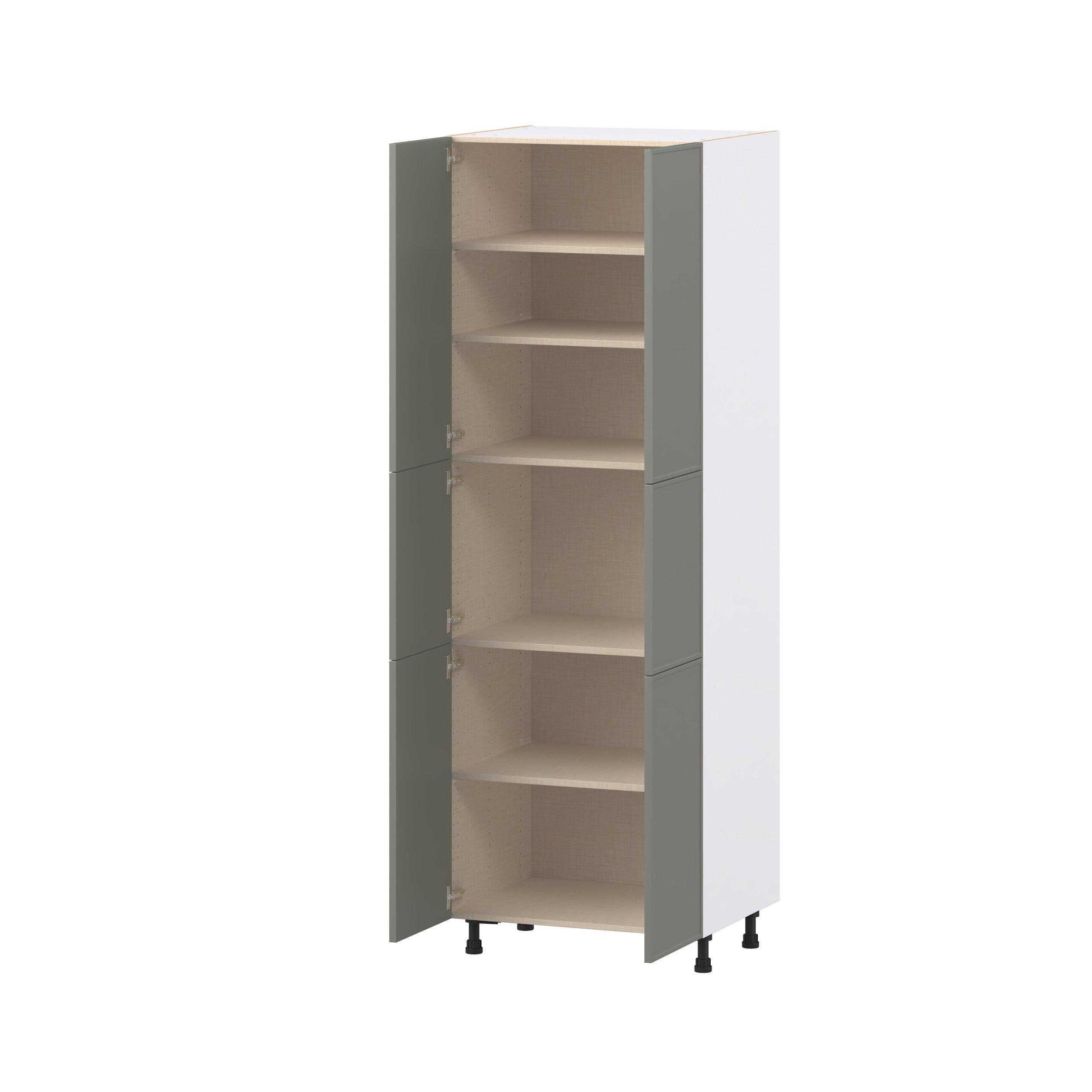 Linden 30 in. Painted Moss Green Door Pantry Cabinet