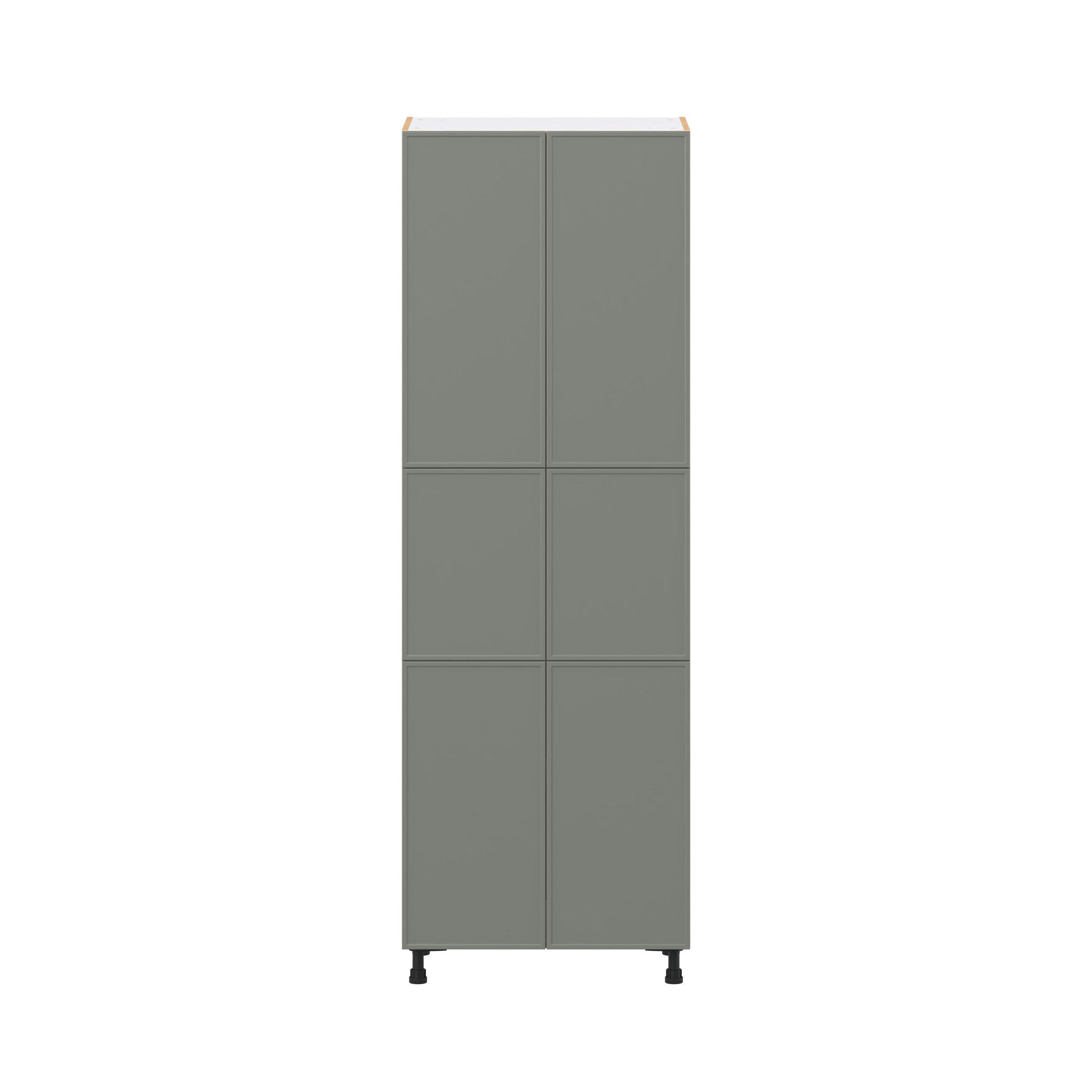 Linden 30 in. Painted Moss Green Door Pantry Cabinet