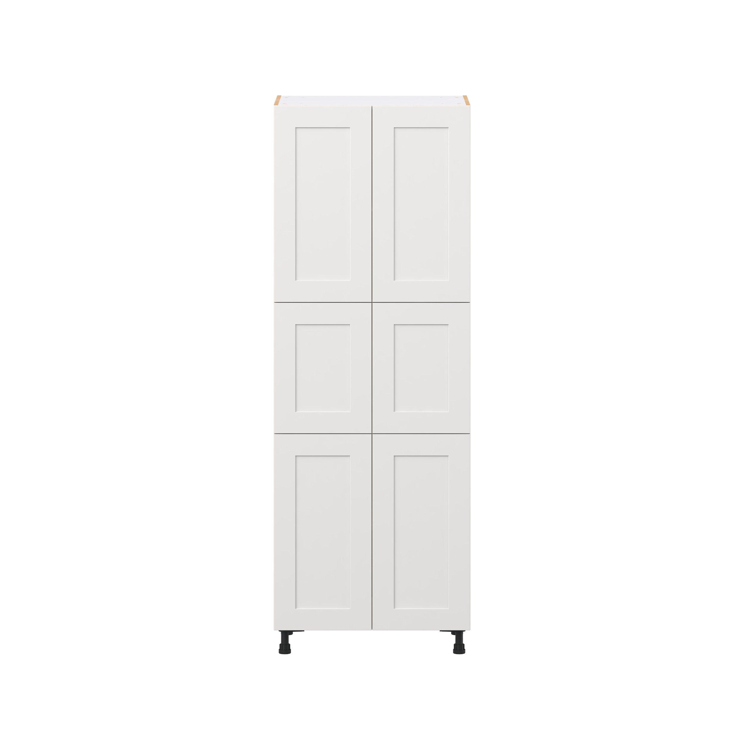 Candler 30 in. Painted Warm White Door Pantry Cabinet