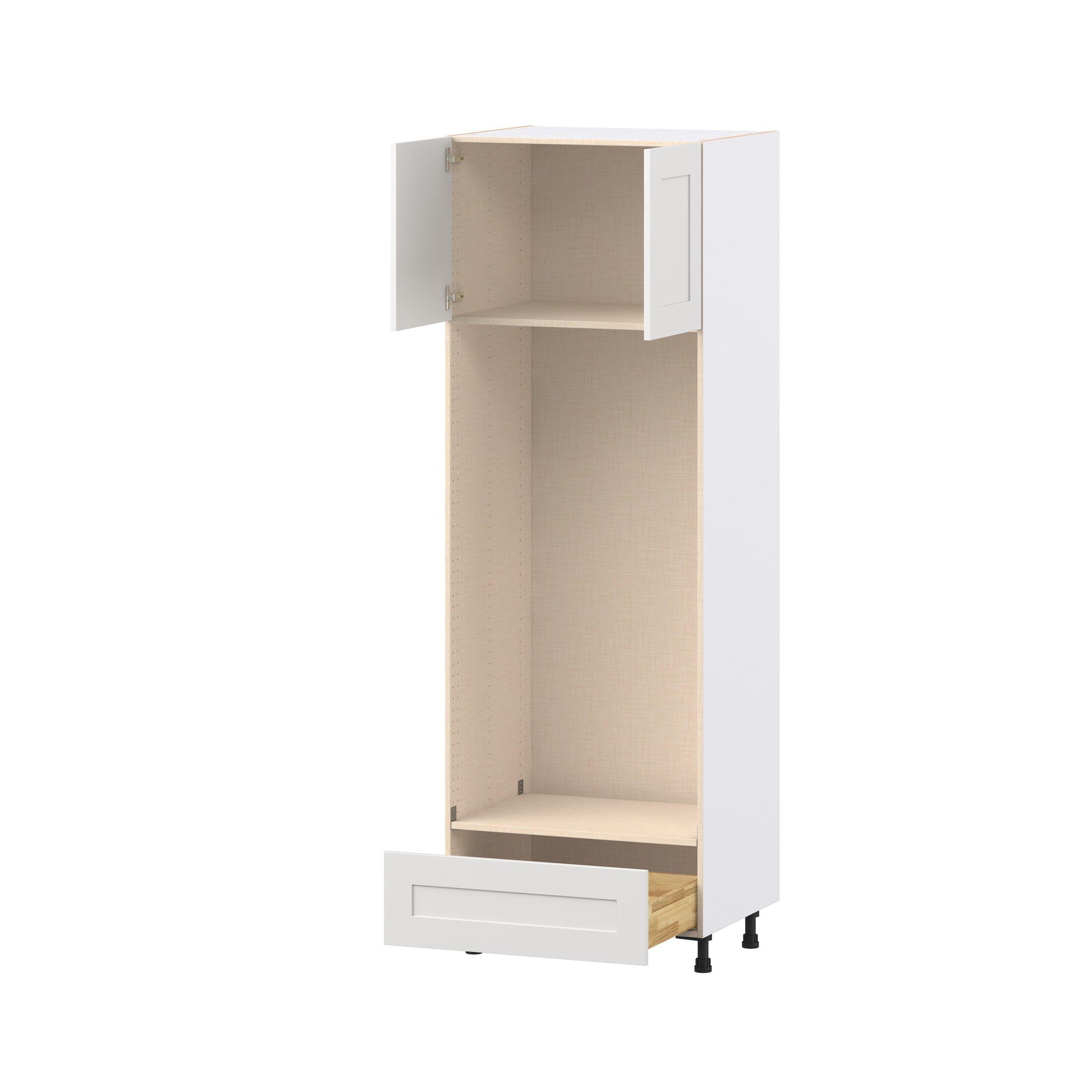 Candler 30 in. Painted Warm White Door and Drawer Double Oven Pantry Cabinet