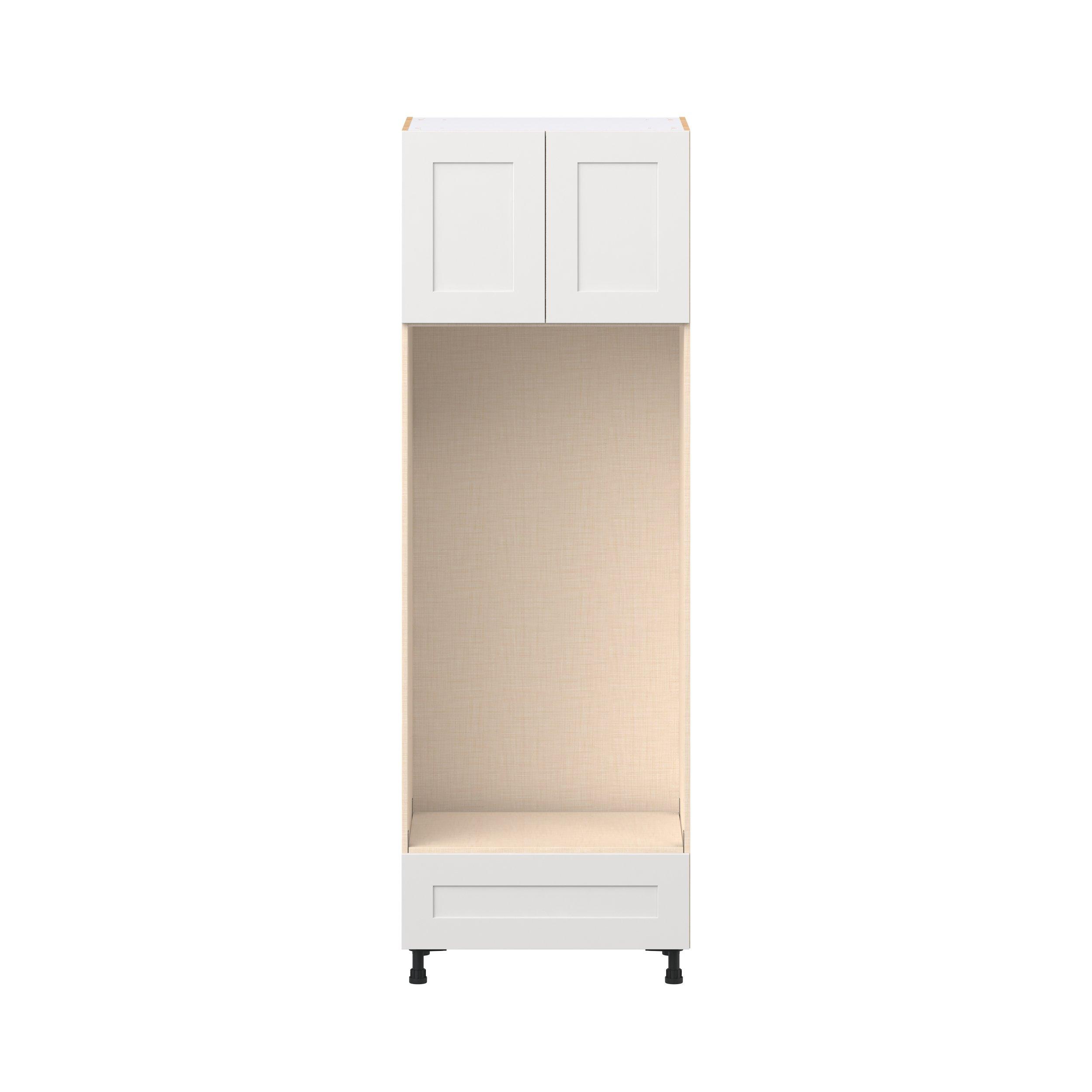 Candler 30 in. Painted Warm White Door and Drawer Double Oven Pantry Cabinet