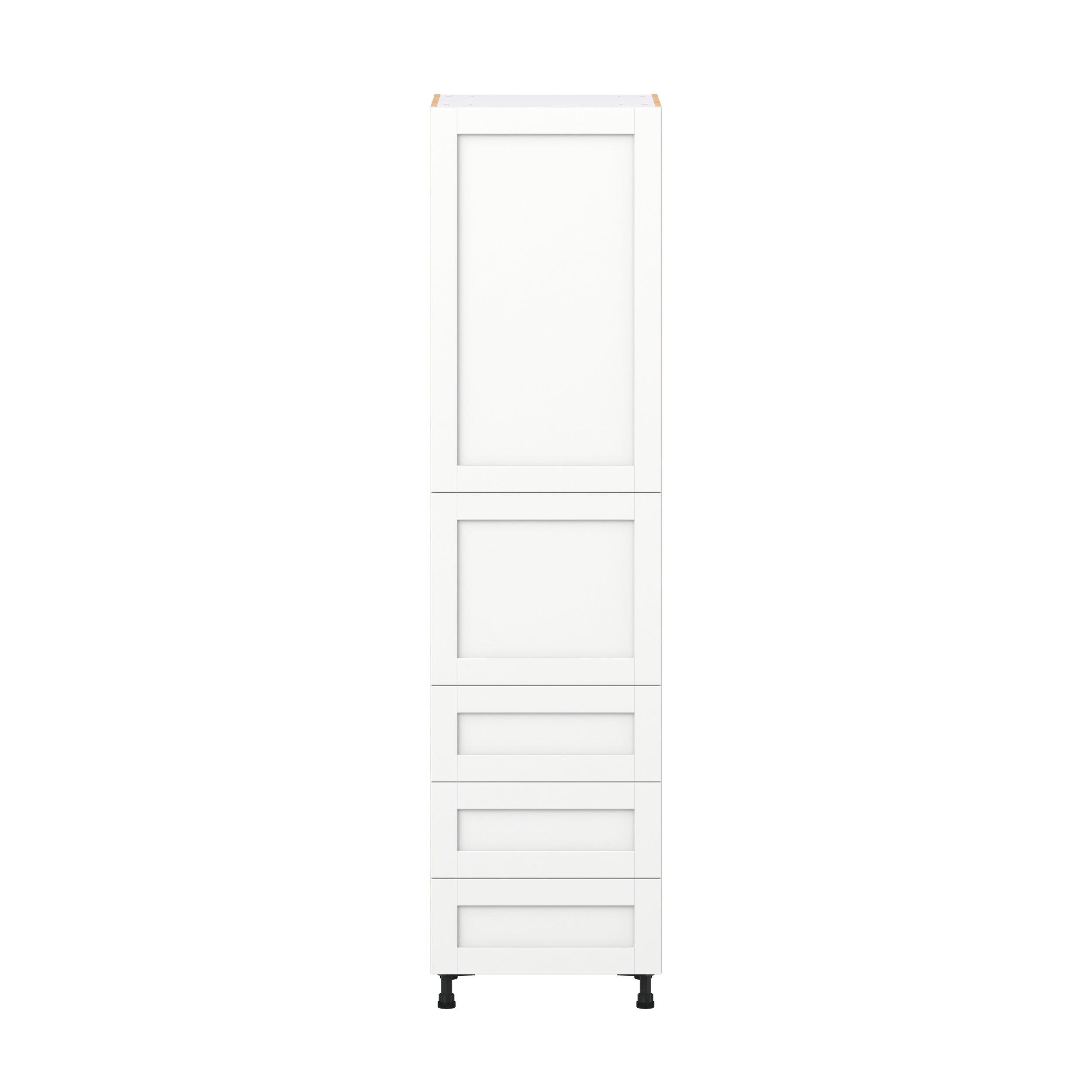 Summerhill 24 in. Bright White Door and Drawer Pantry Cabinet with Inner Pull-Out