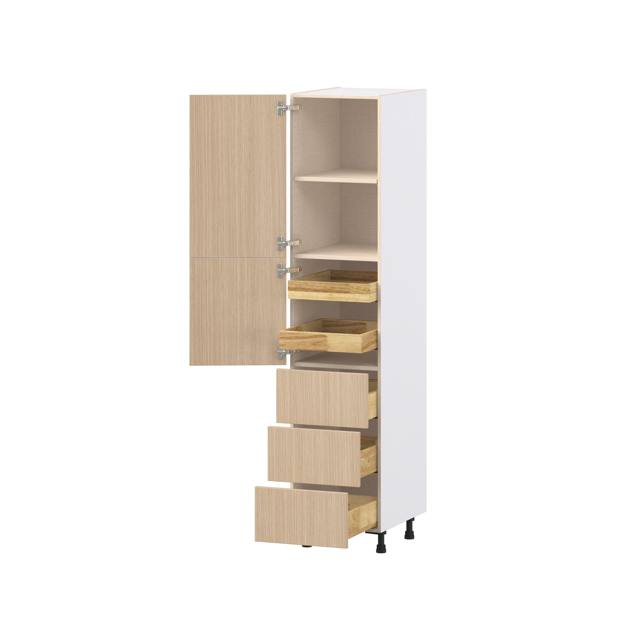 Glenwood 18 in. Mojavi Oak Door and Drawer Pantry Cabinet with Inner Pull-Out