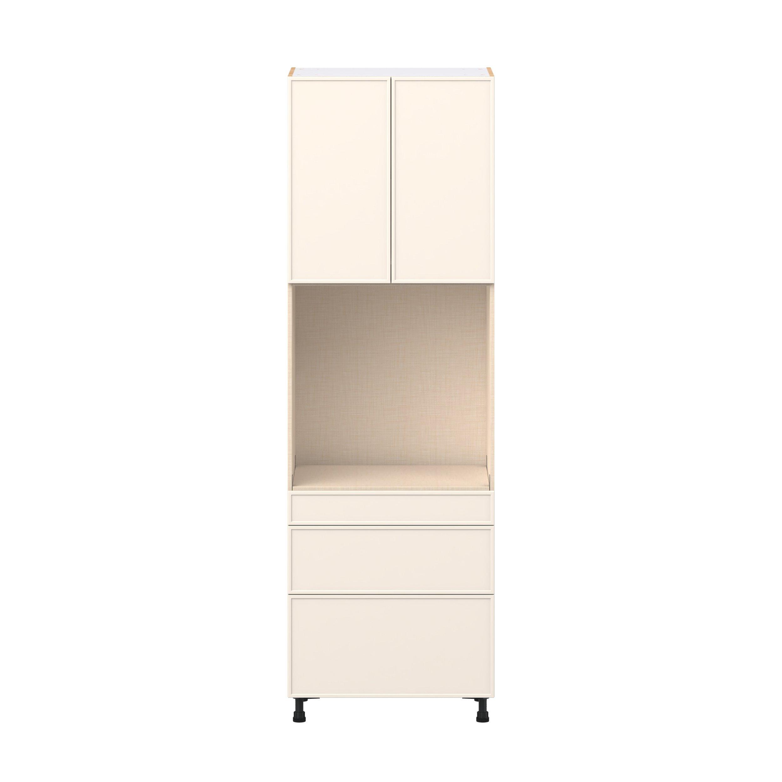 Linden 30 in. Painted Washed Linen Door and Drawer Single Oven Pantry Cabinet