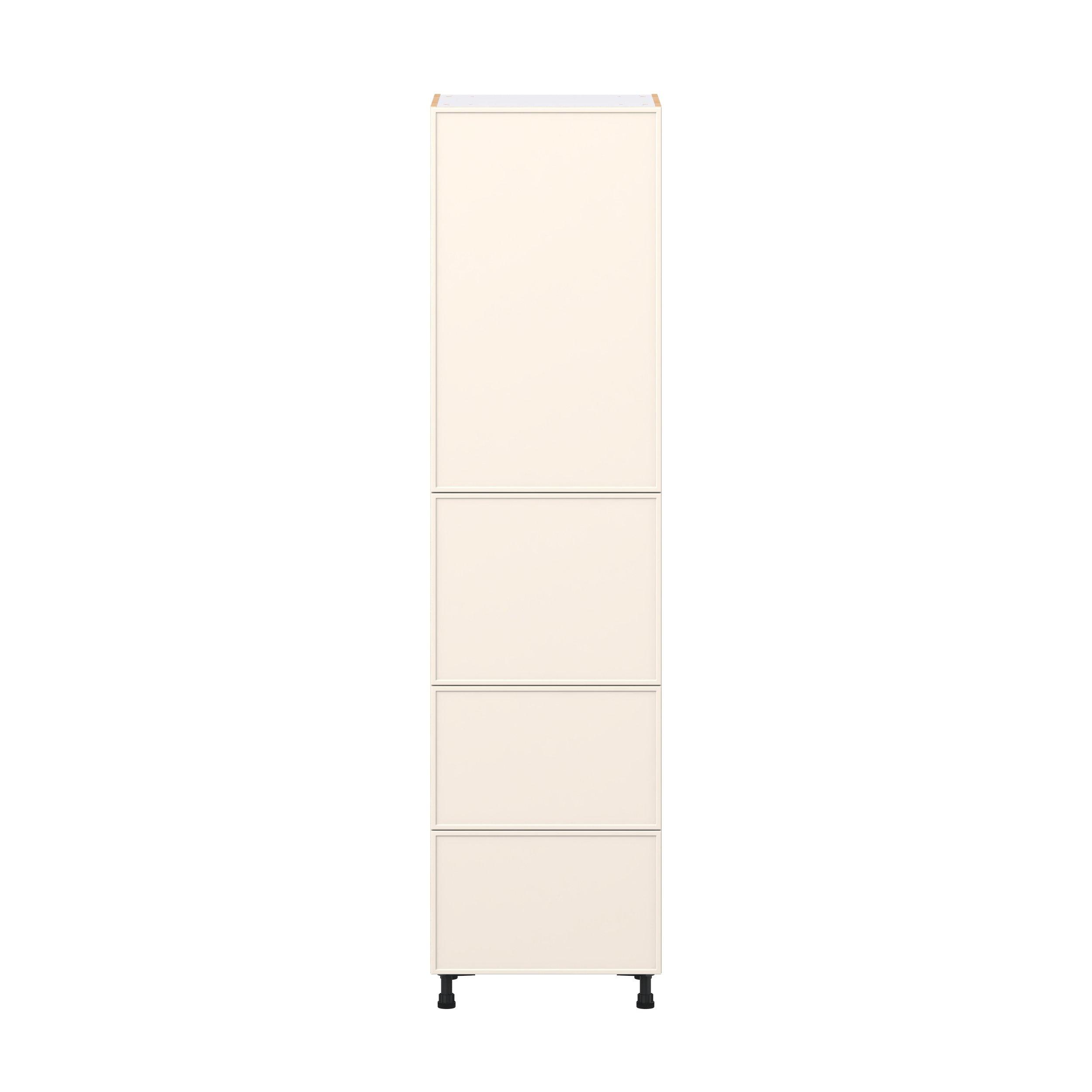 Linden 24 in. Painted Washed Linen Door and Drawer Pantry Cabinet with Inner Pull-Out