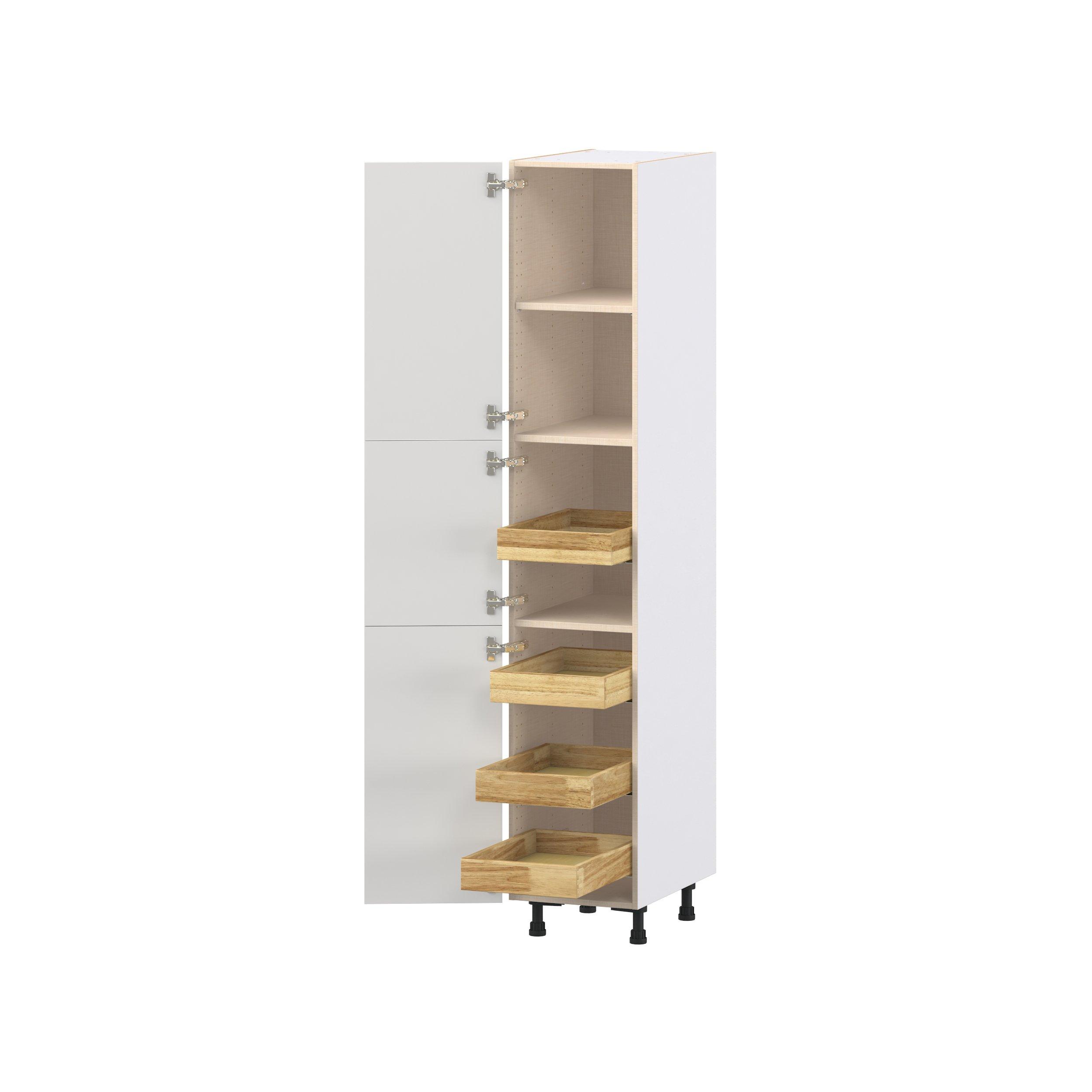 Candler 15 in. Painted Warm White Pantry Cabinet with Inner Pull-Out Drawer