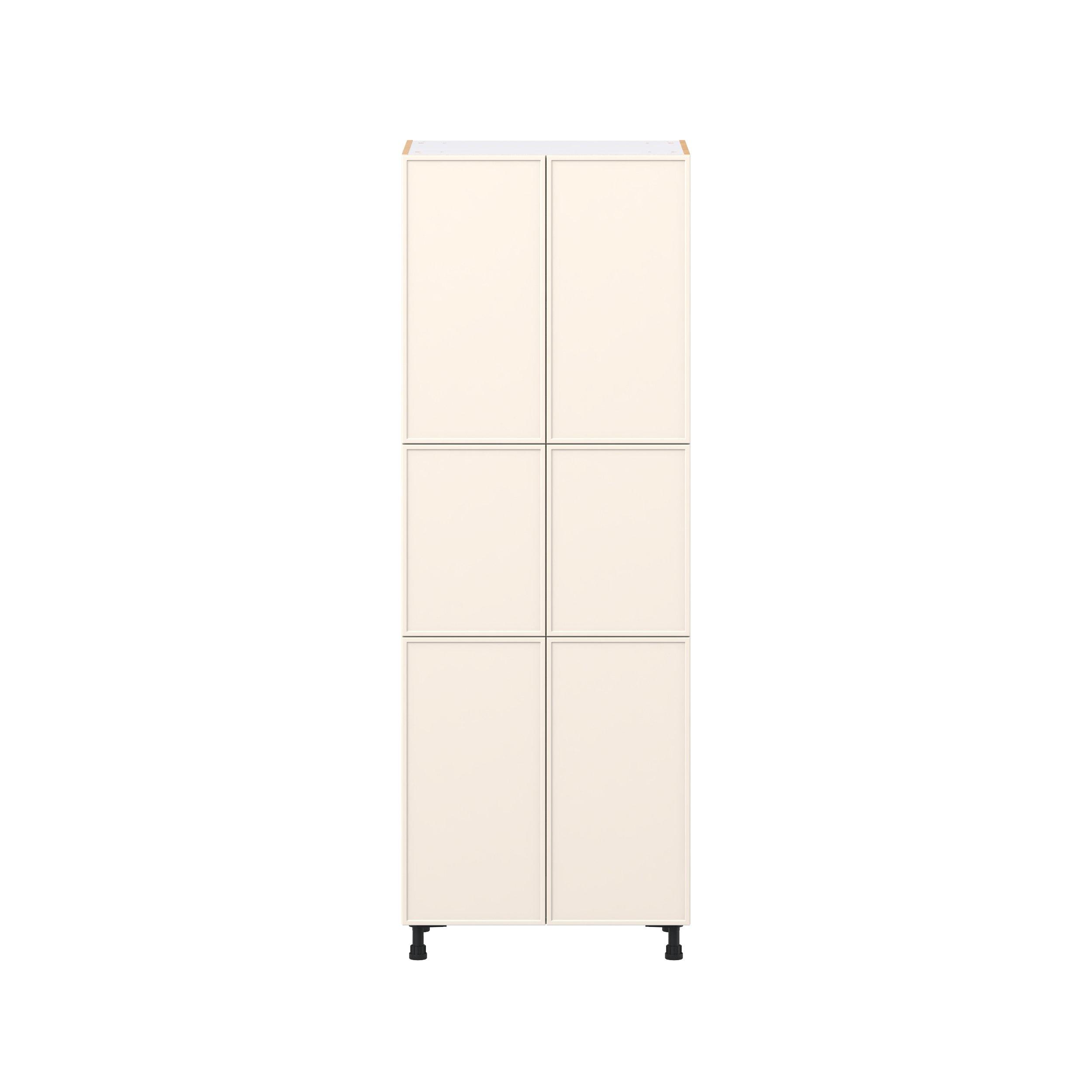 Linden 30 in. Painted Washed Linen Pantry Cabinet with Inner Pull-Out Drawer