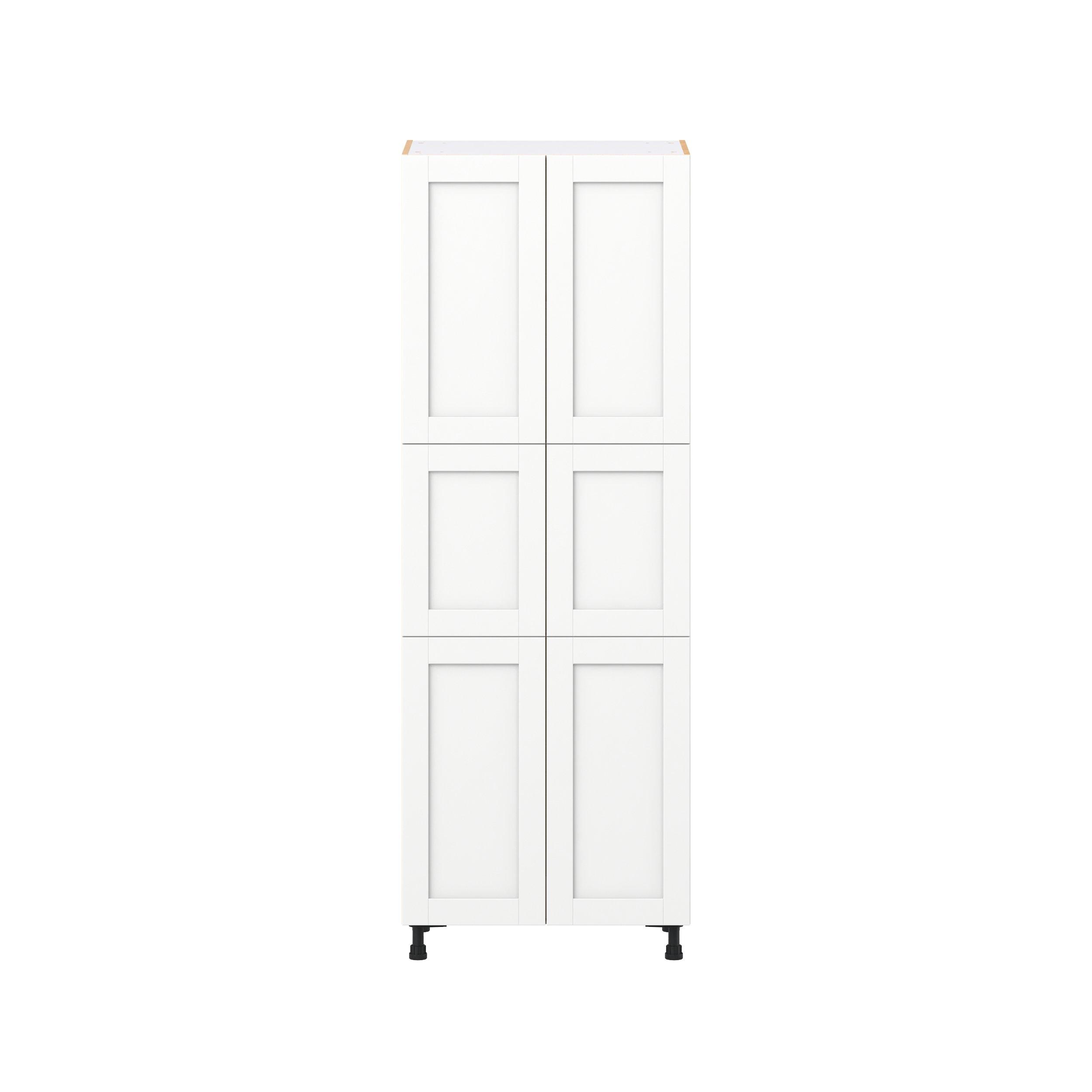 Summerhill 30 in. Bright White Pantry Cabinet with Inner Pull-Out Drawer