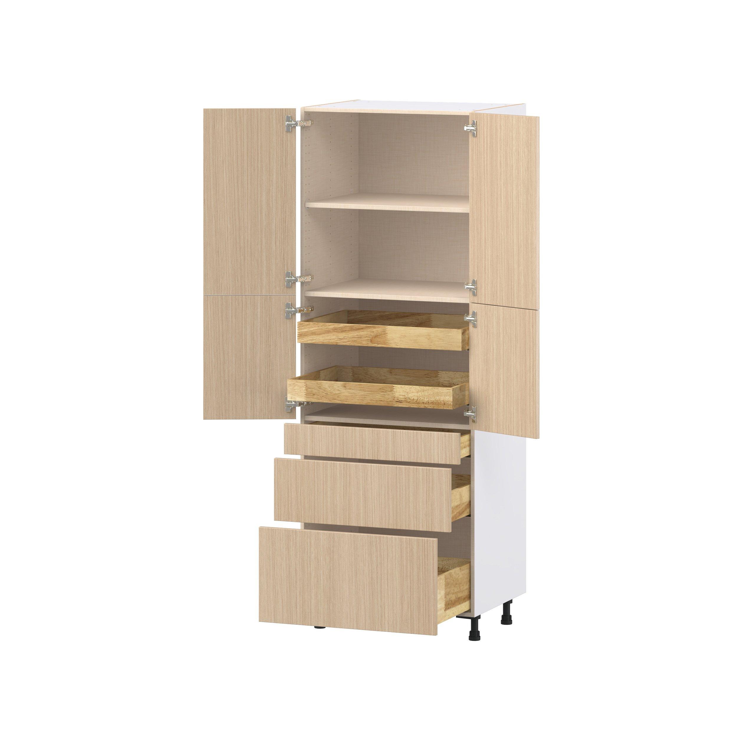 Glenwood 30 in. Mojavi Oak Door and Drawer Pantry Cabinet with Inner Pull-Out