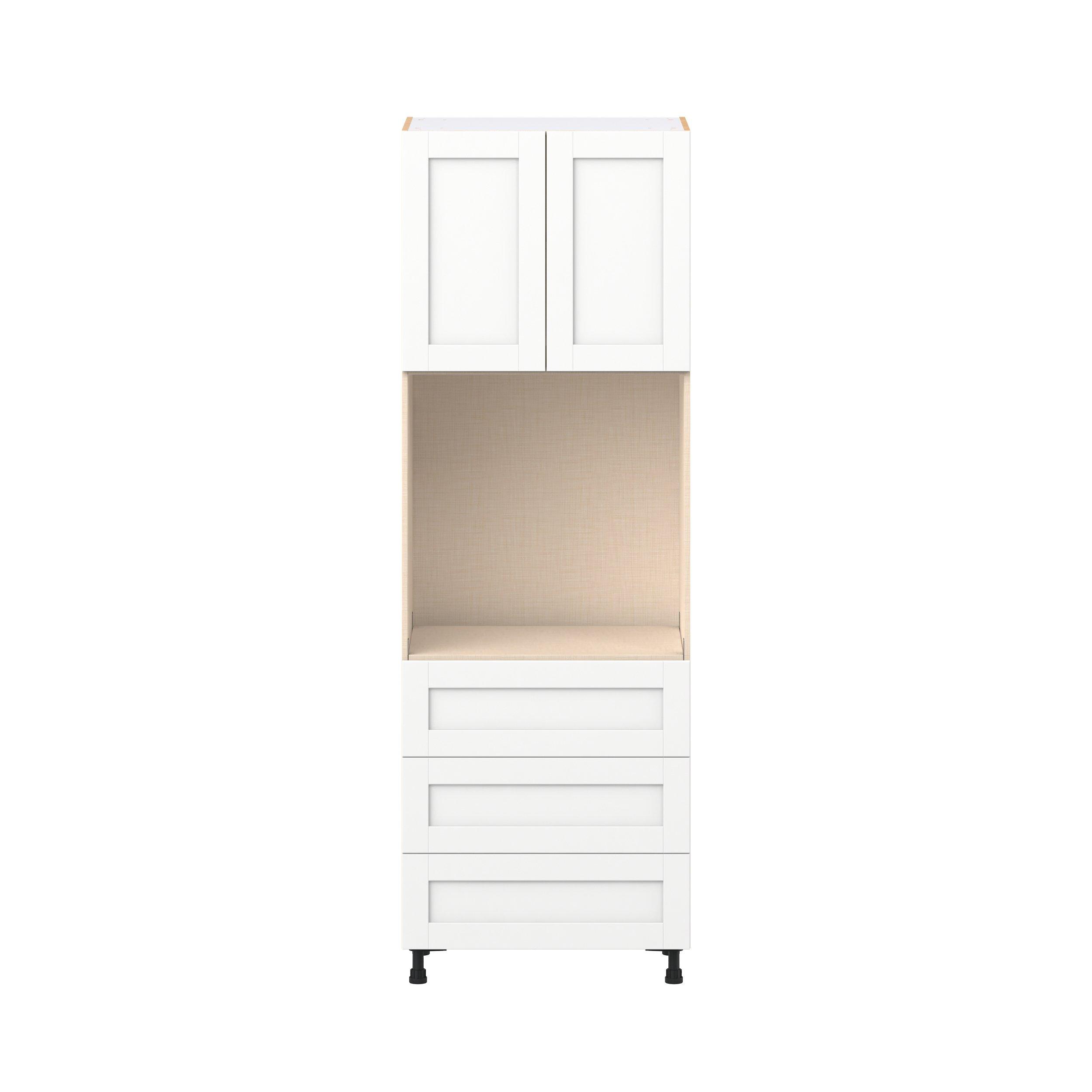 Summerhill 30 in. Bright White Door and Drawer Single Oven Pantry Cabinet