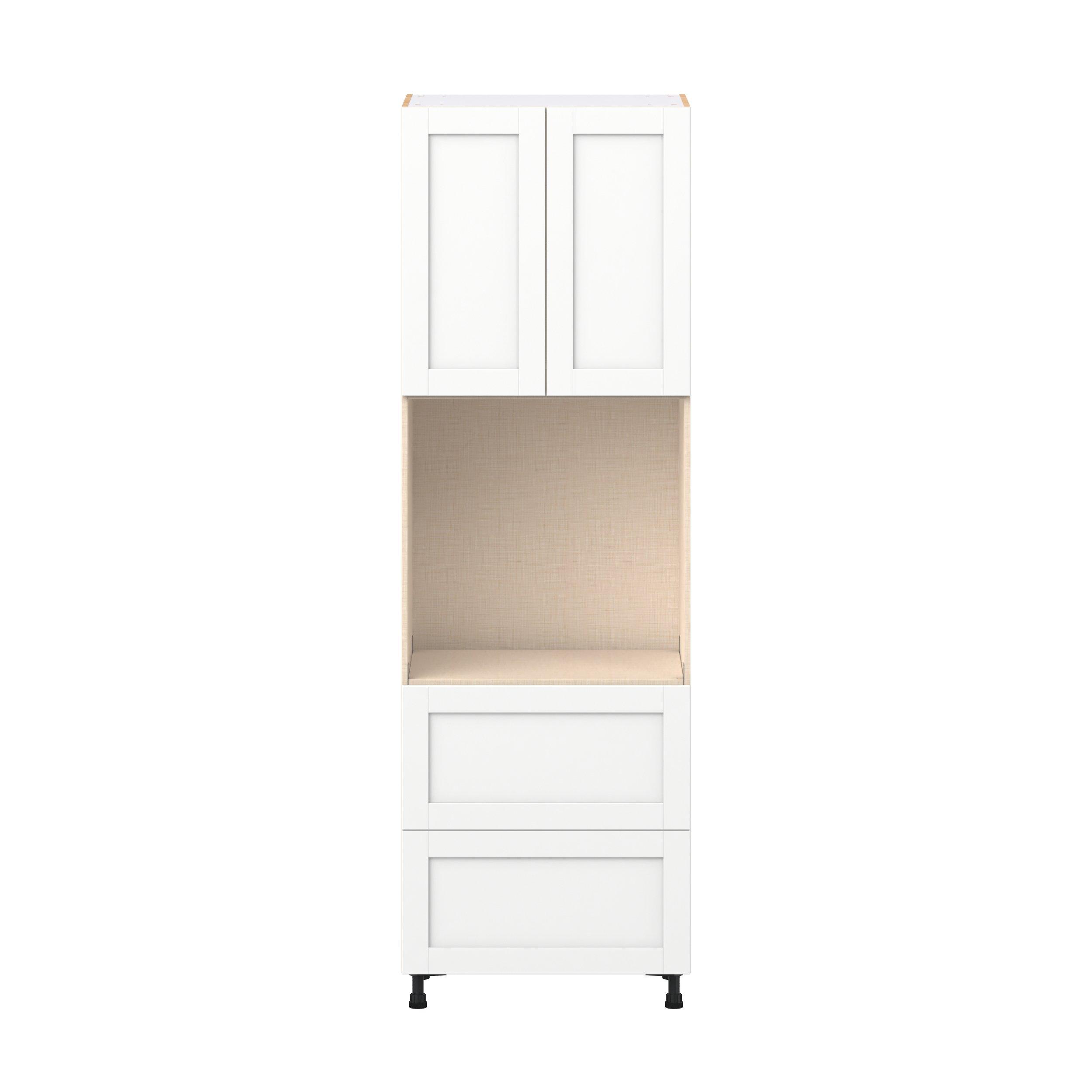 Summerhill 30 in. Bright White Door and Drawer Single Oven Pantry Cabinet