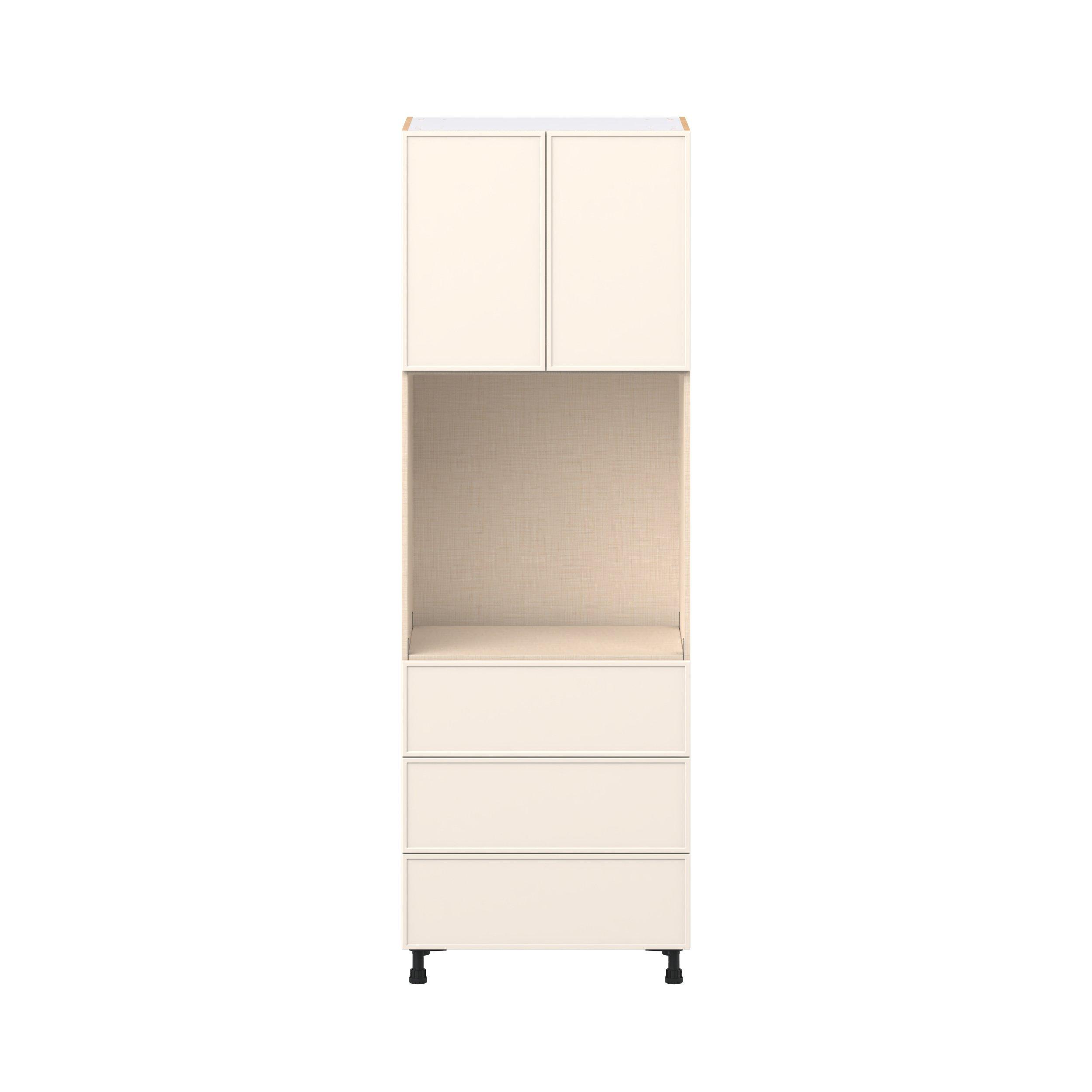 Linden 30 in. Painted Washed Linen Door and Drawer Single Oven Pantry Cabinet