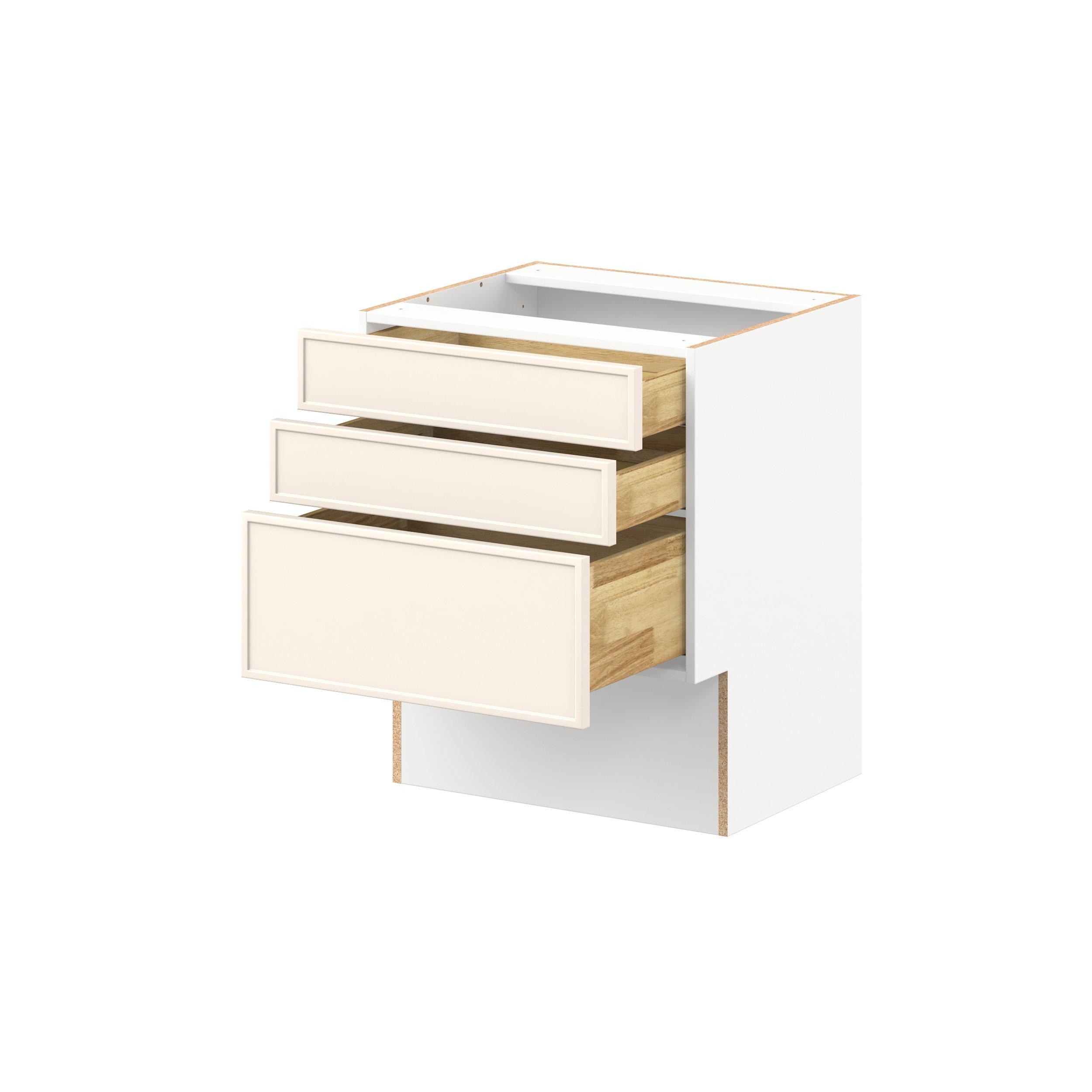 Linden 24 in. Painted Washed Linen Vanity Drawer Base Cabinet