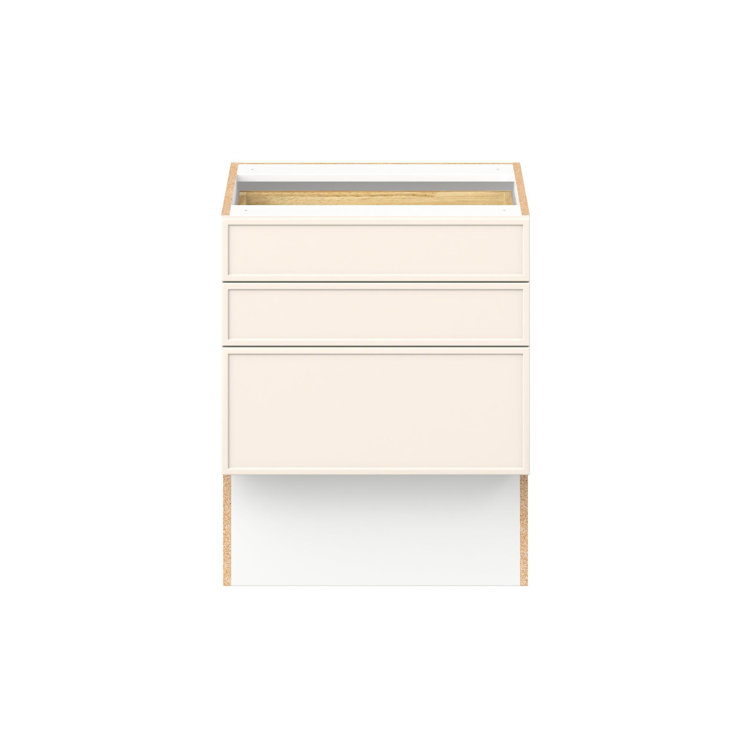 Linden 24 in. Painted Washed Linen Vanity Drawer Base Cabinet