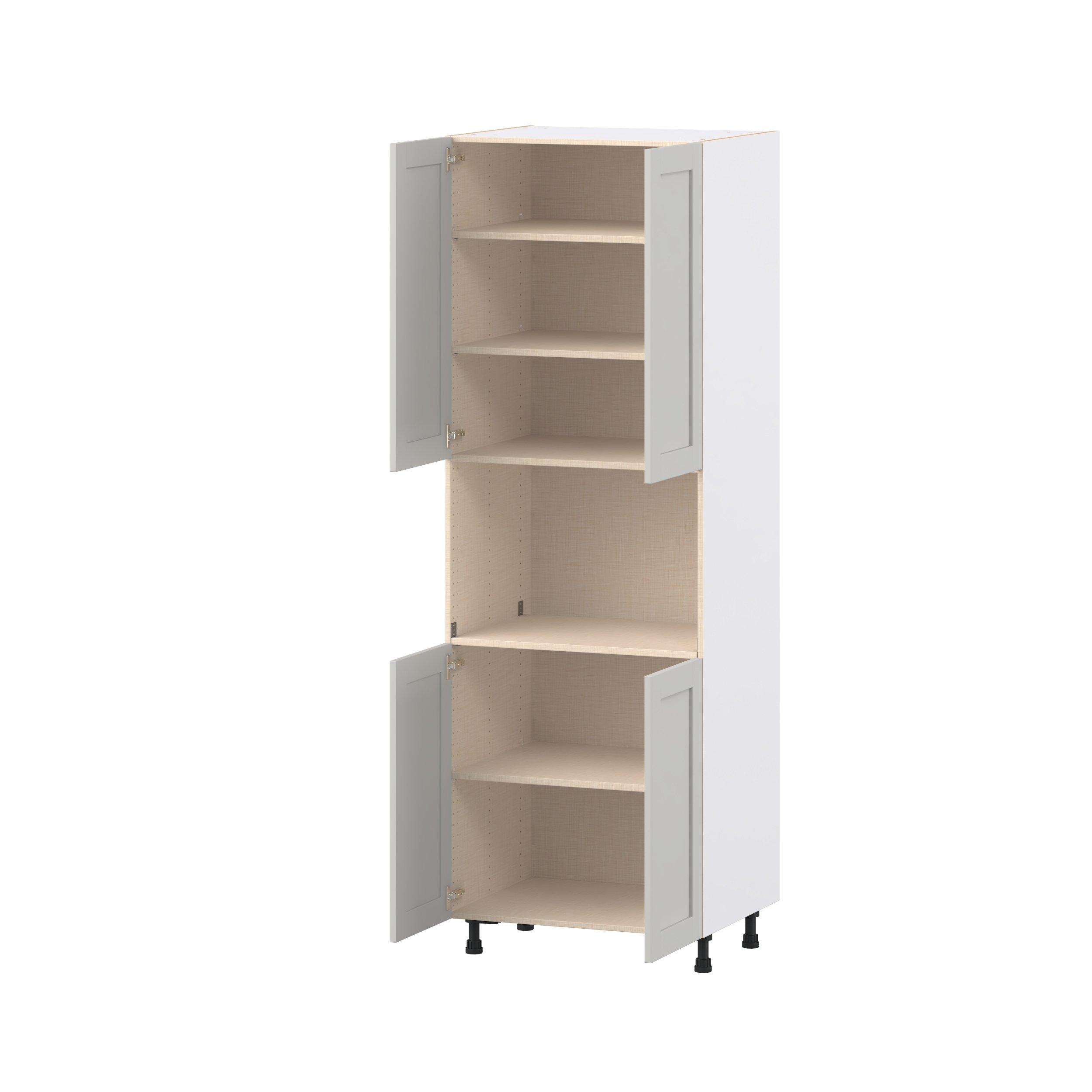 Summerhill 30 in. Light Gray Door Microwave Pantry Cabinet