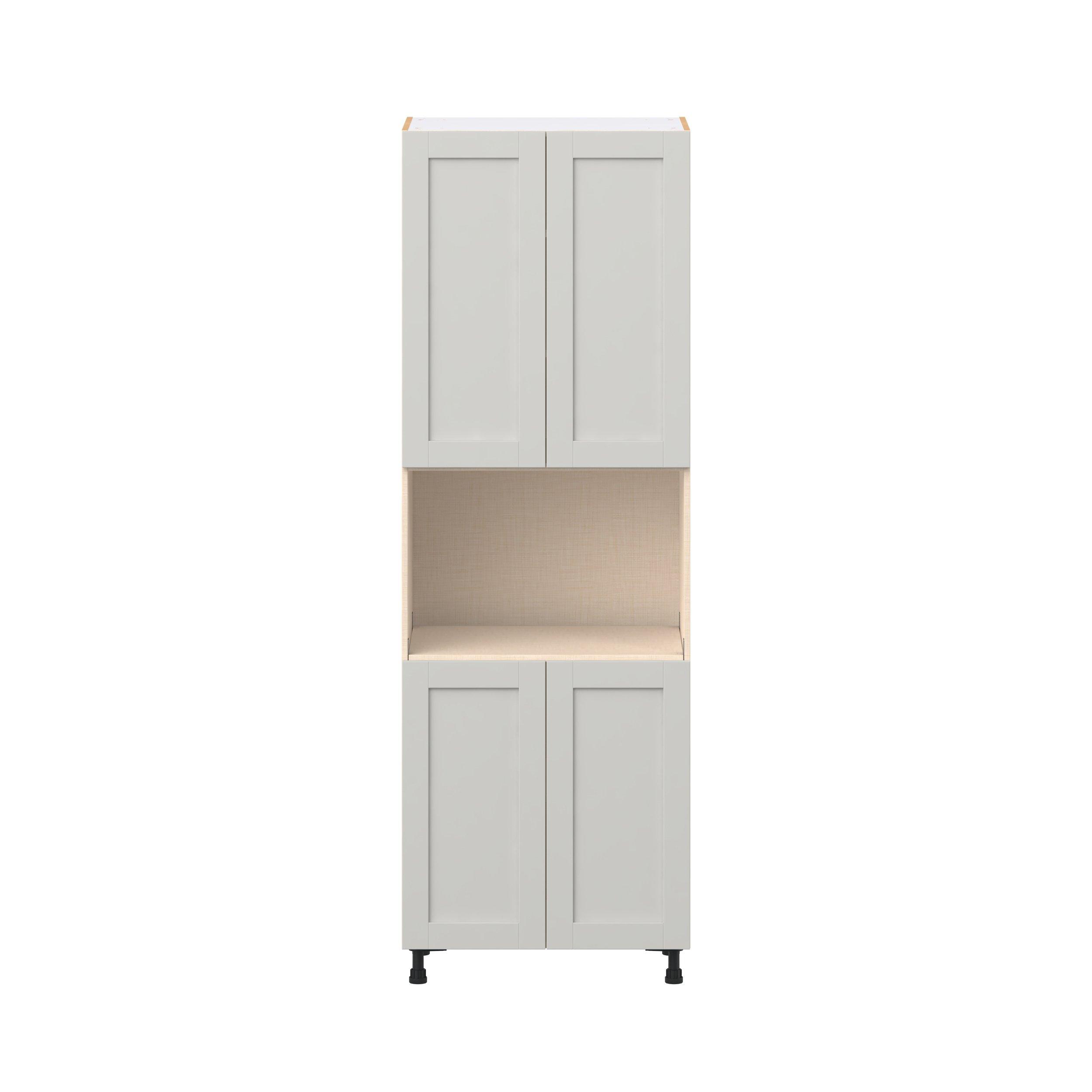 Summerhill 30 in. Light Gray Door Microwave Pantry Cabinet
