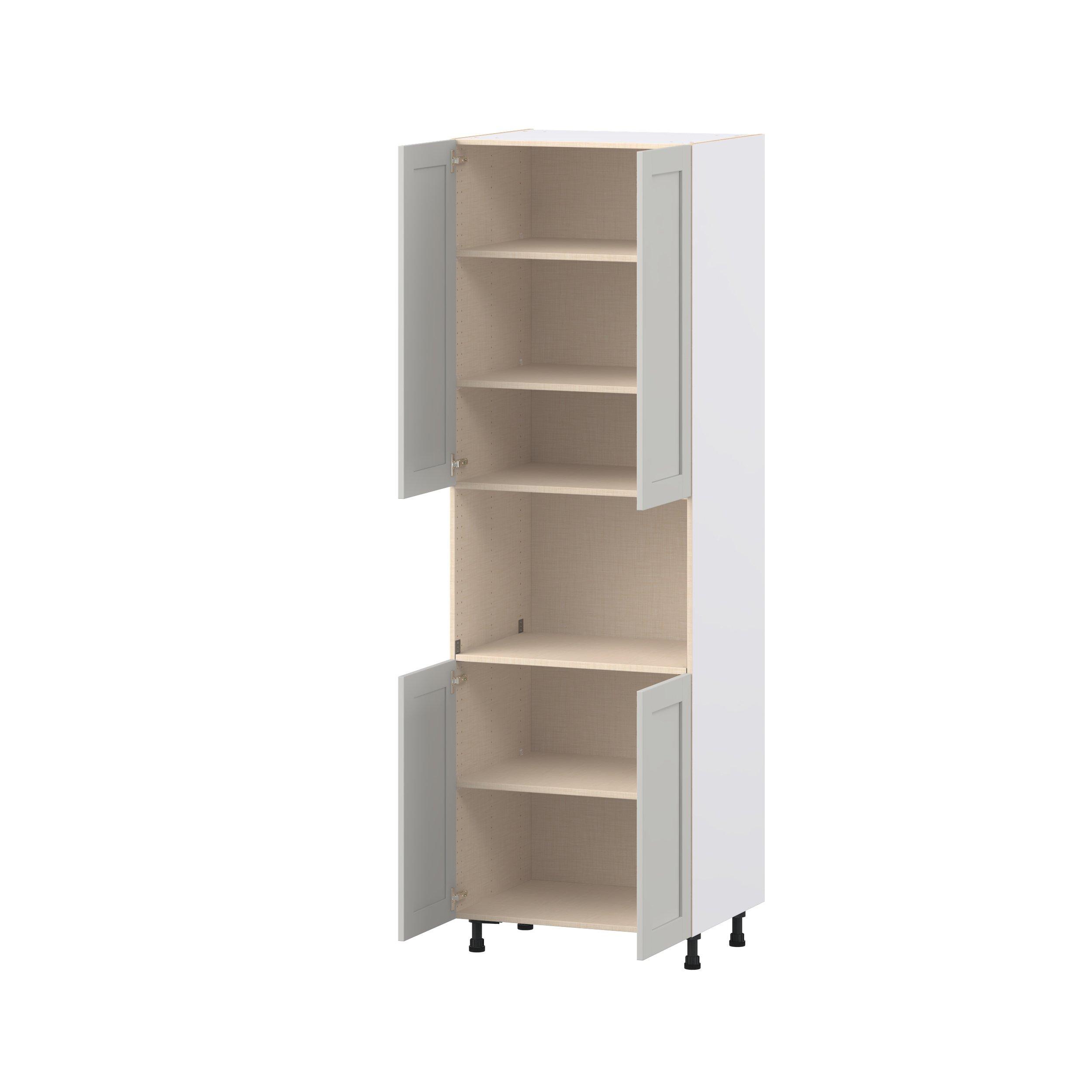 Summerhill 30 in. Light Gray Door Microwave Pantry Cabinet