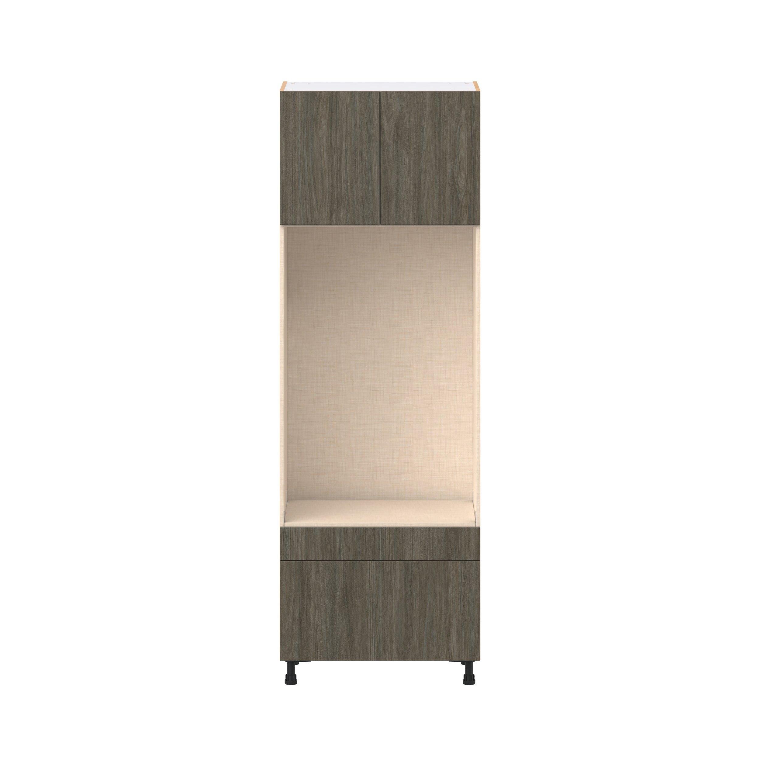 Glenwood 30 in. Burnt Walnut Door and Drawer Microwave/Oven Pantry Cabinet
