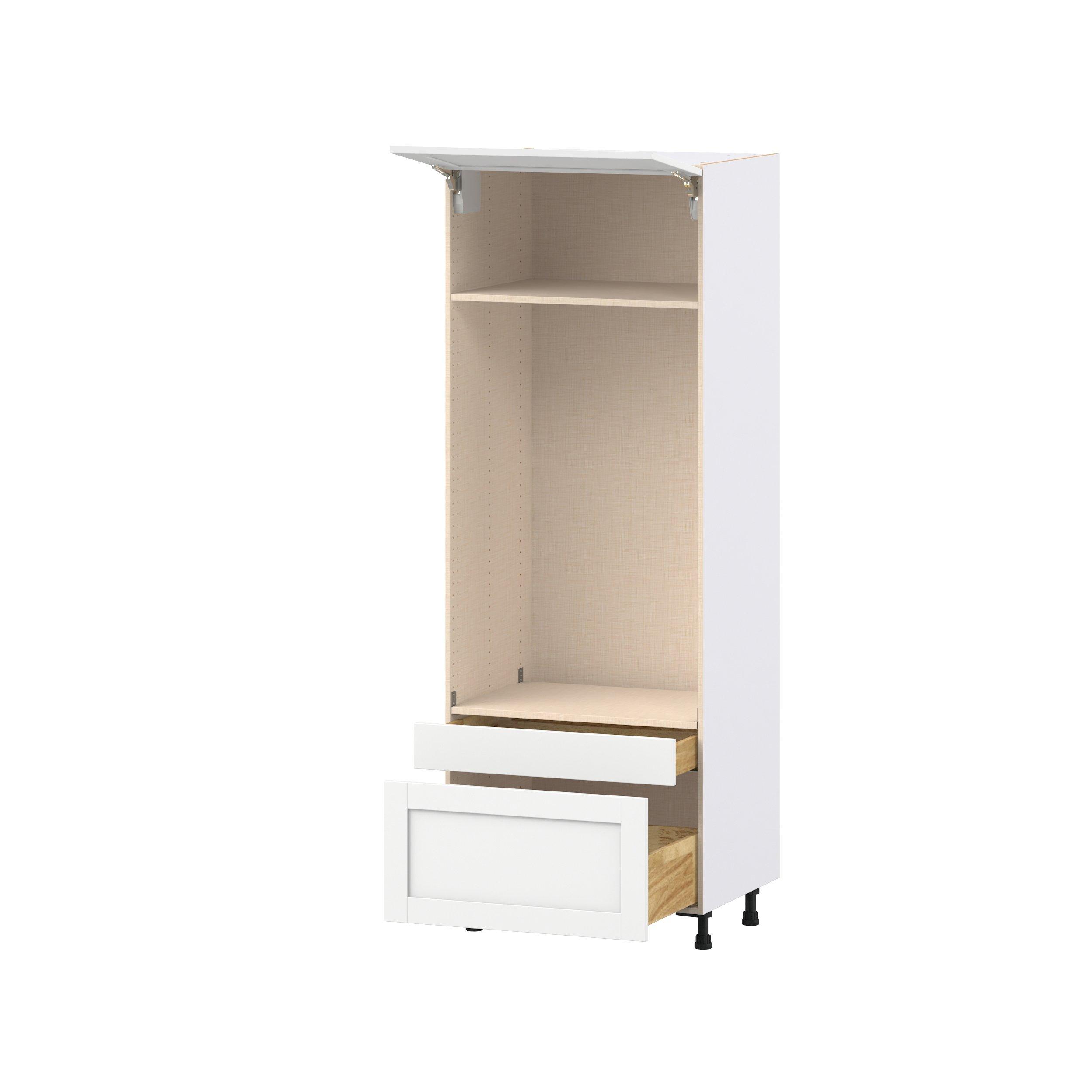 Summerhill 30 in. Bright White Lift Up Door and Drawer Microwave/Oven Pantry Cabinet