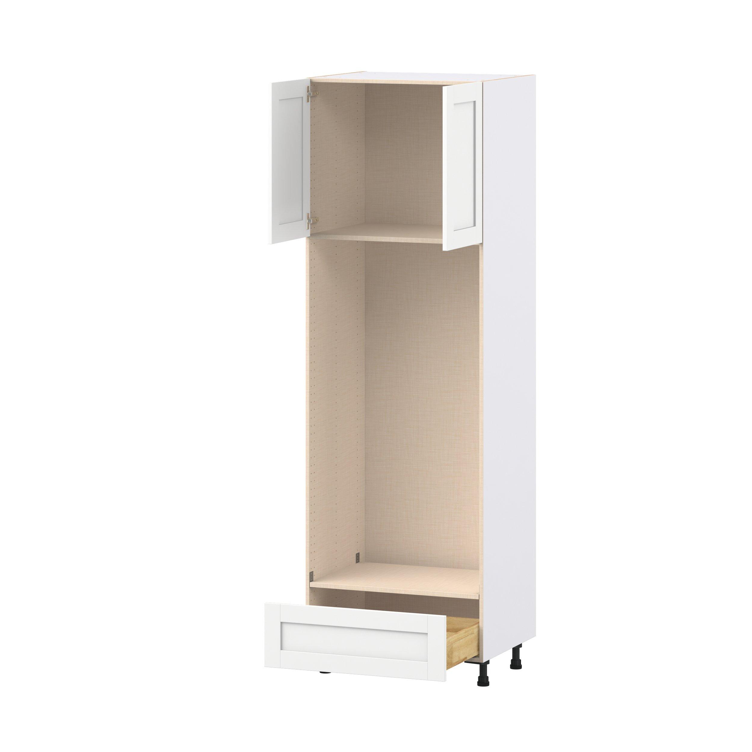 Summerhill 30 in. Bright White Door and Drawer Double Oven Pantry Cabinet