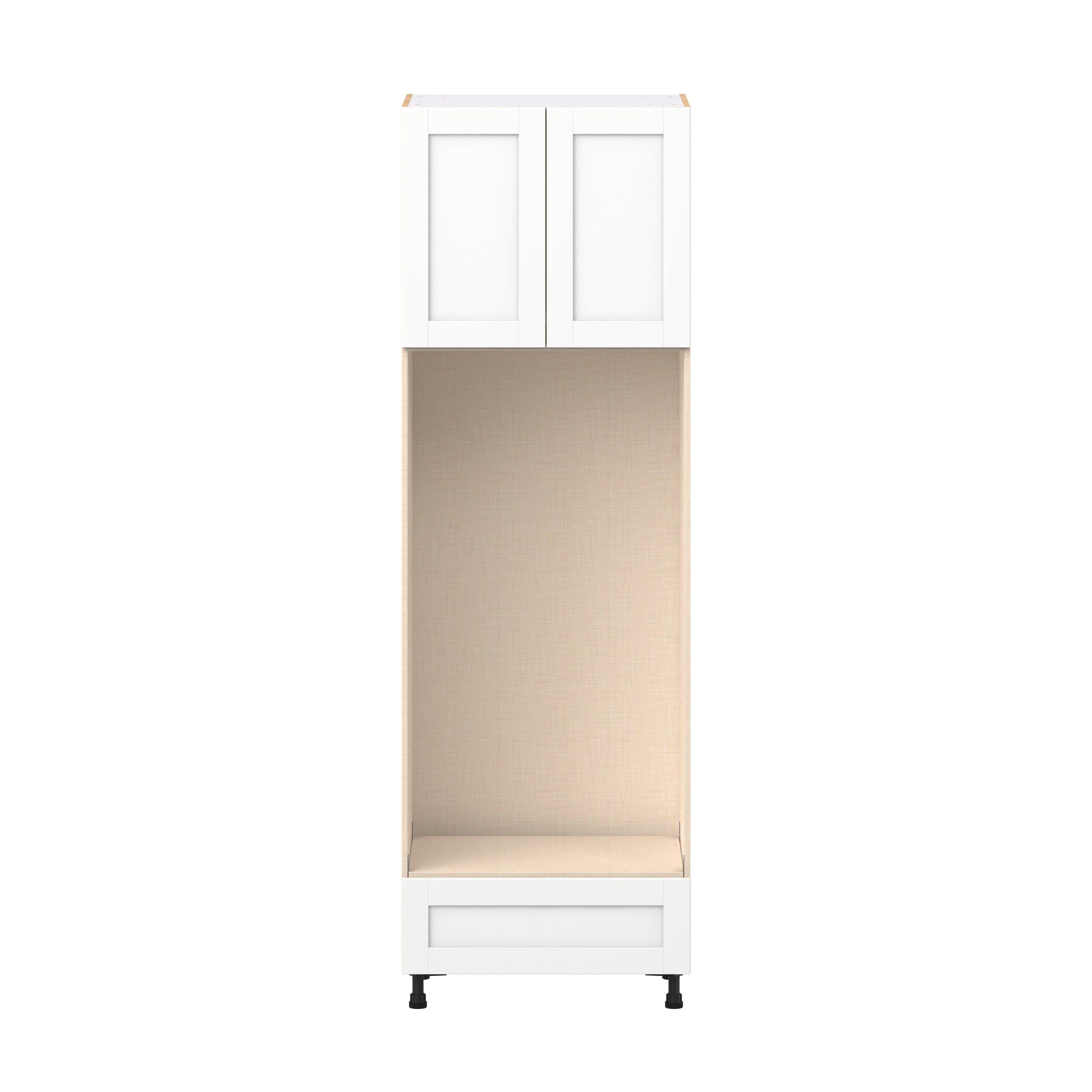 Summerhill 30 in. Bright White Door and Drawer Double Oven Pantry Cabinet