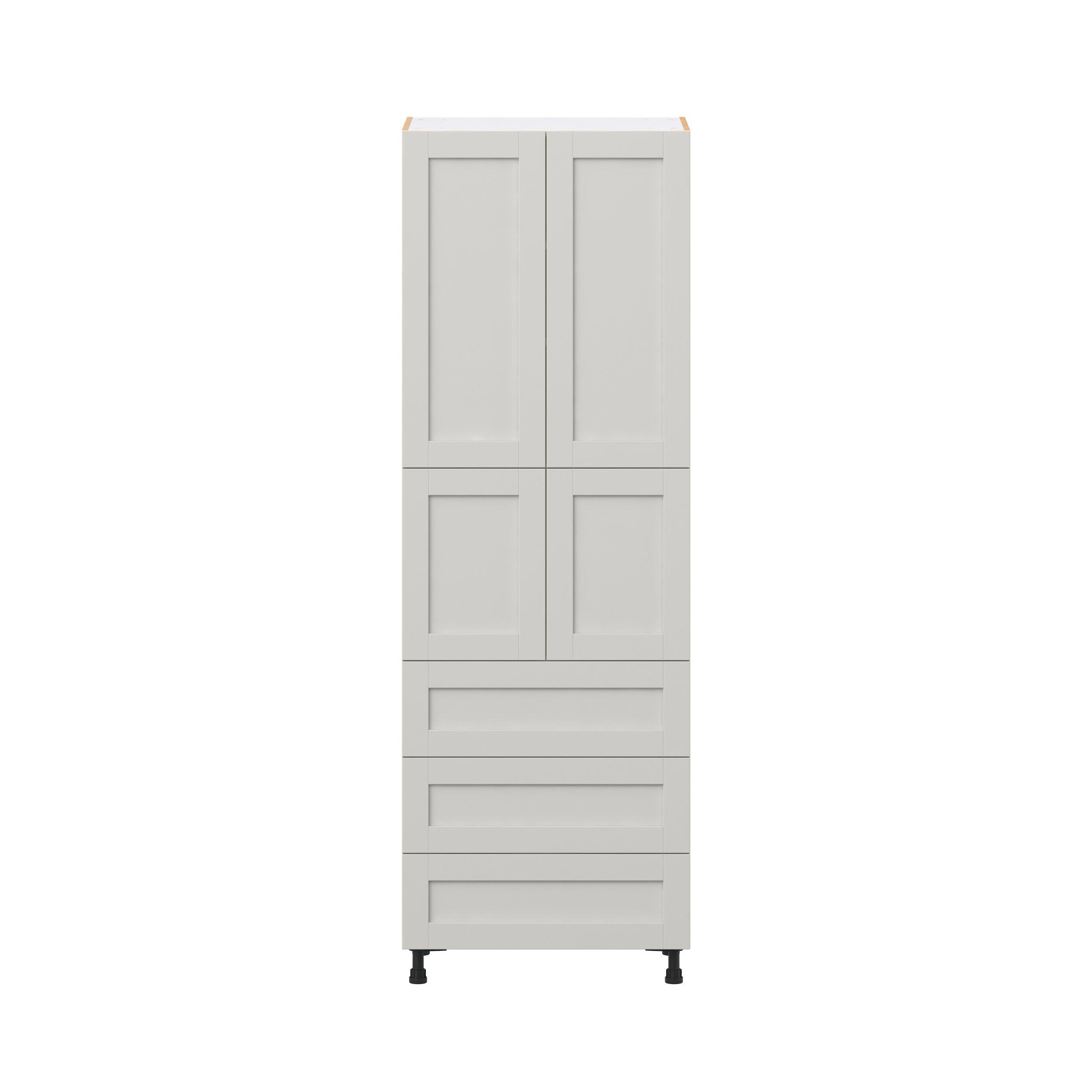 Summerhill 30 in. Light Gray Door and Drawer Pantry Cabinet with Inner Pull-Out