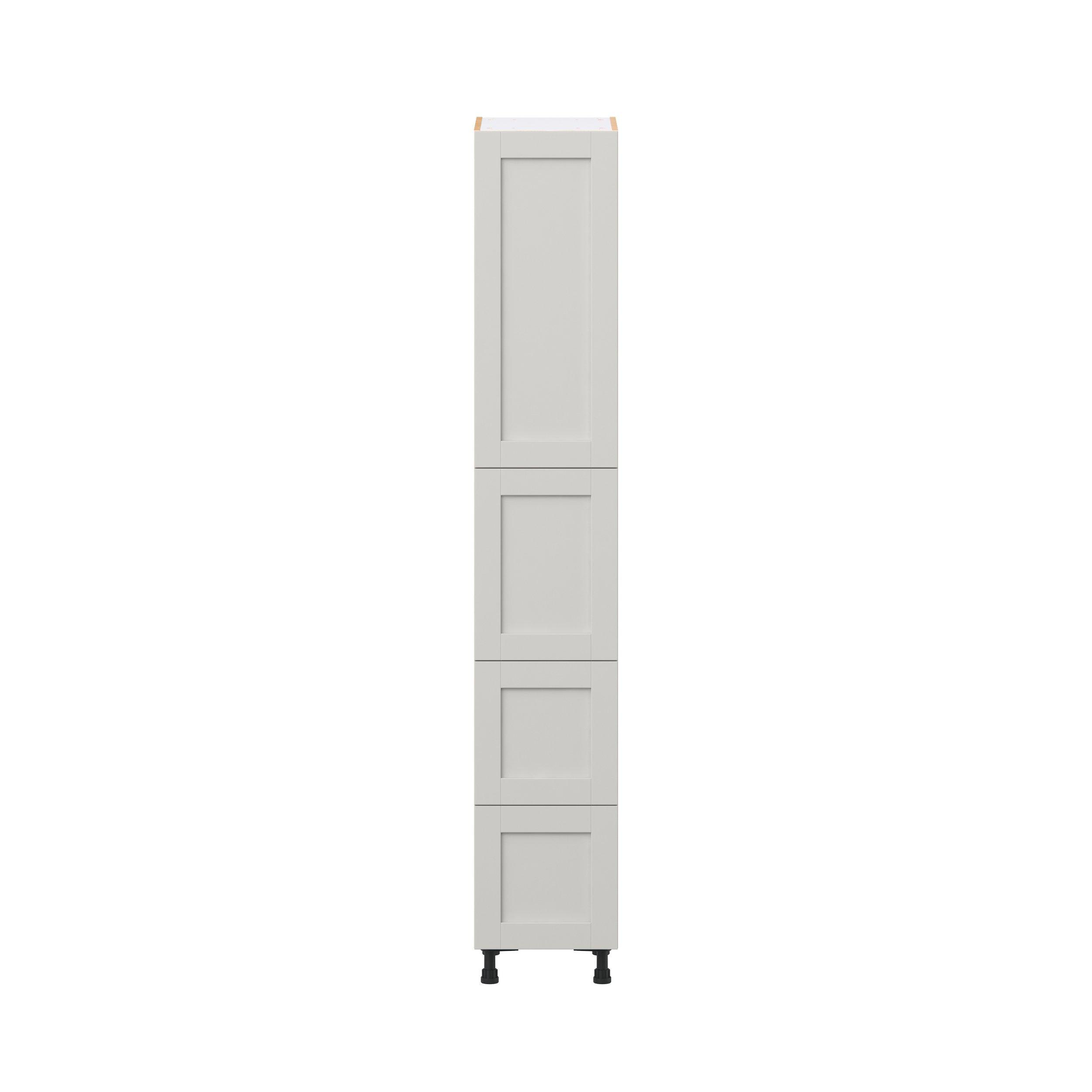 Summerhill 15 in. Light Gray Door and Drawer Pantry Cabinet with Inner Pull-Out