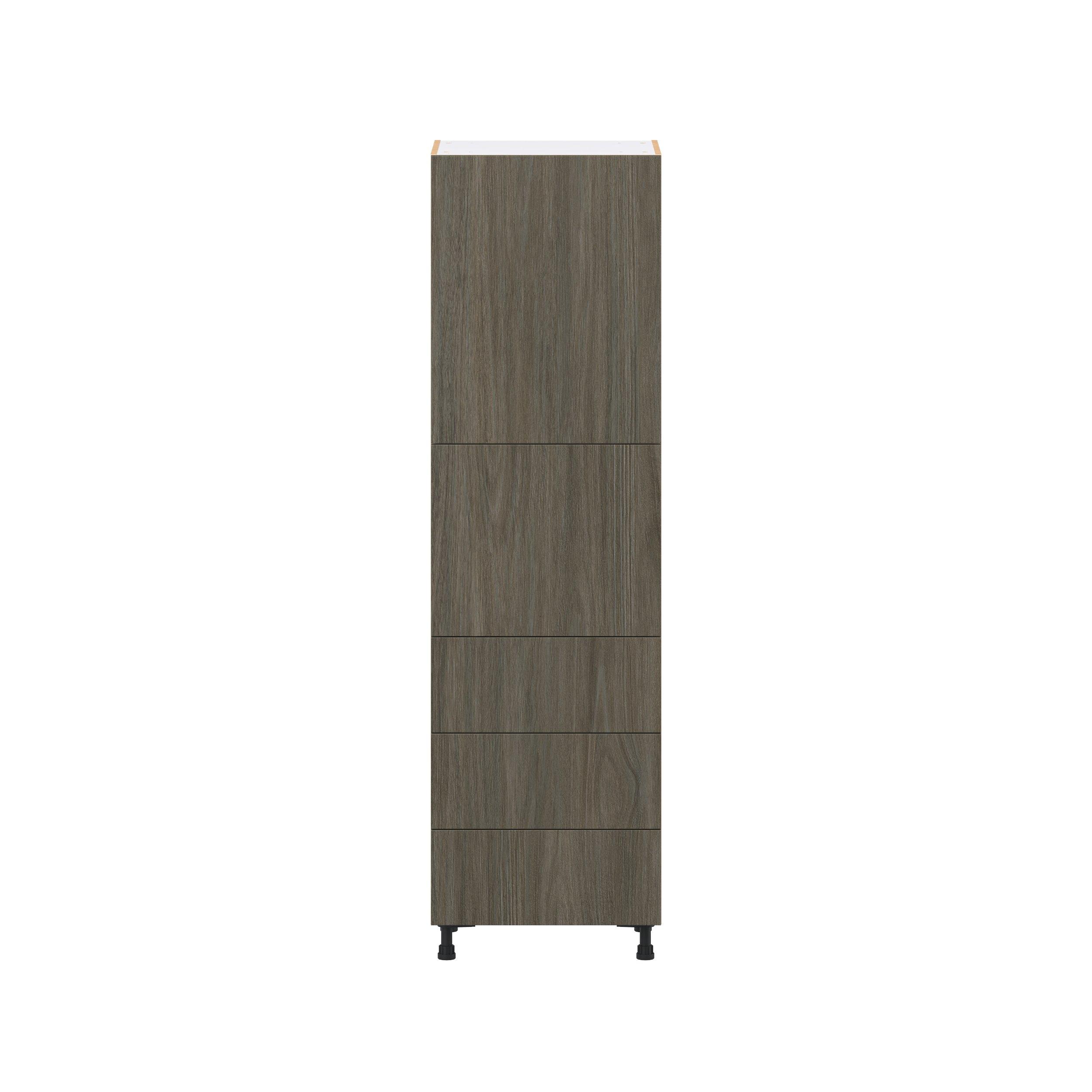 Glenwood 24 in. Burnt Walnut Door and Drawer Pantry Cabinet with Inner Pull-Out