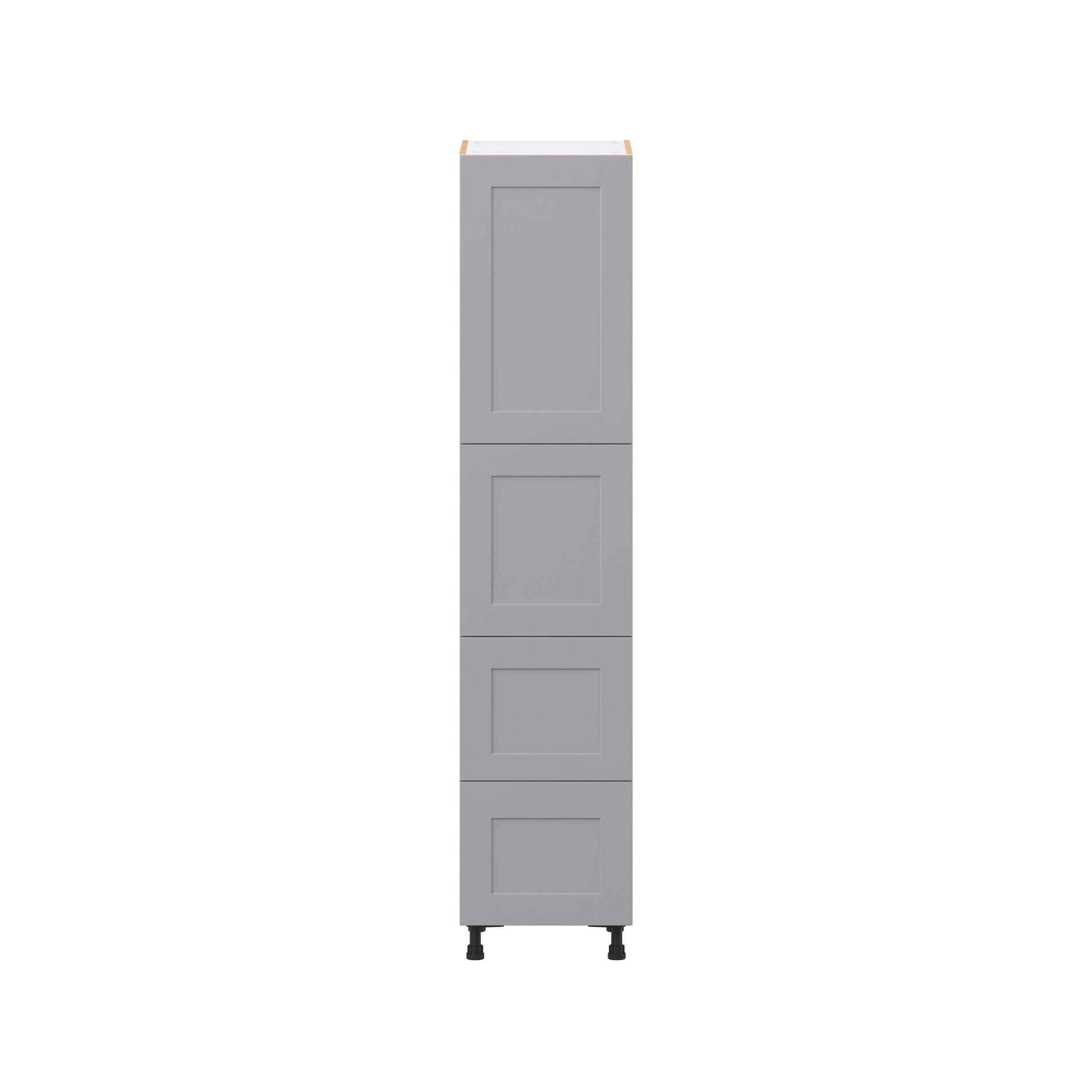 Candler 18 in. Painted Slate Gray Door and Drawer Pantry Cabinet with Inner Pull-Out