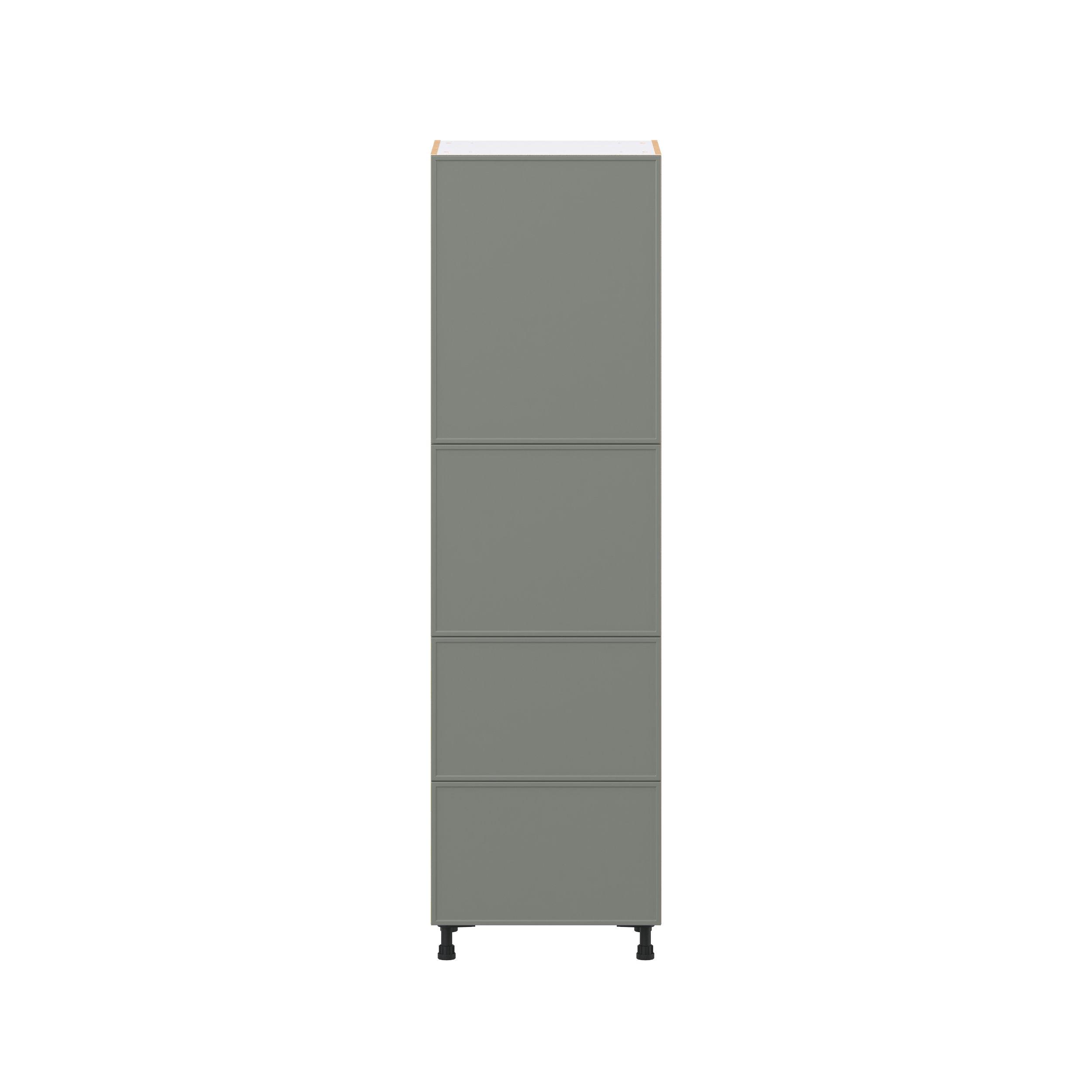 Linden 24 in. Painted Moss Green Door and Drawer Pantry Cabinet with Inner Pull-Out