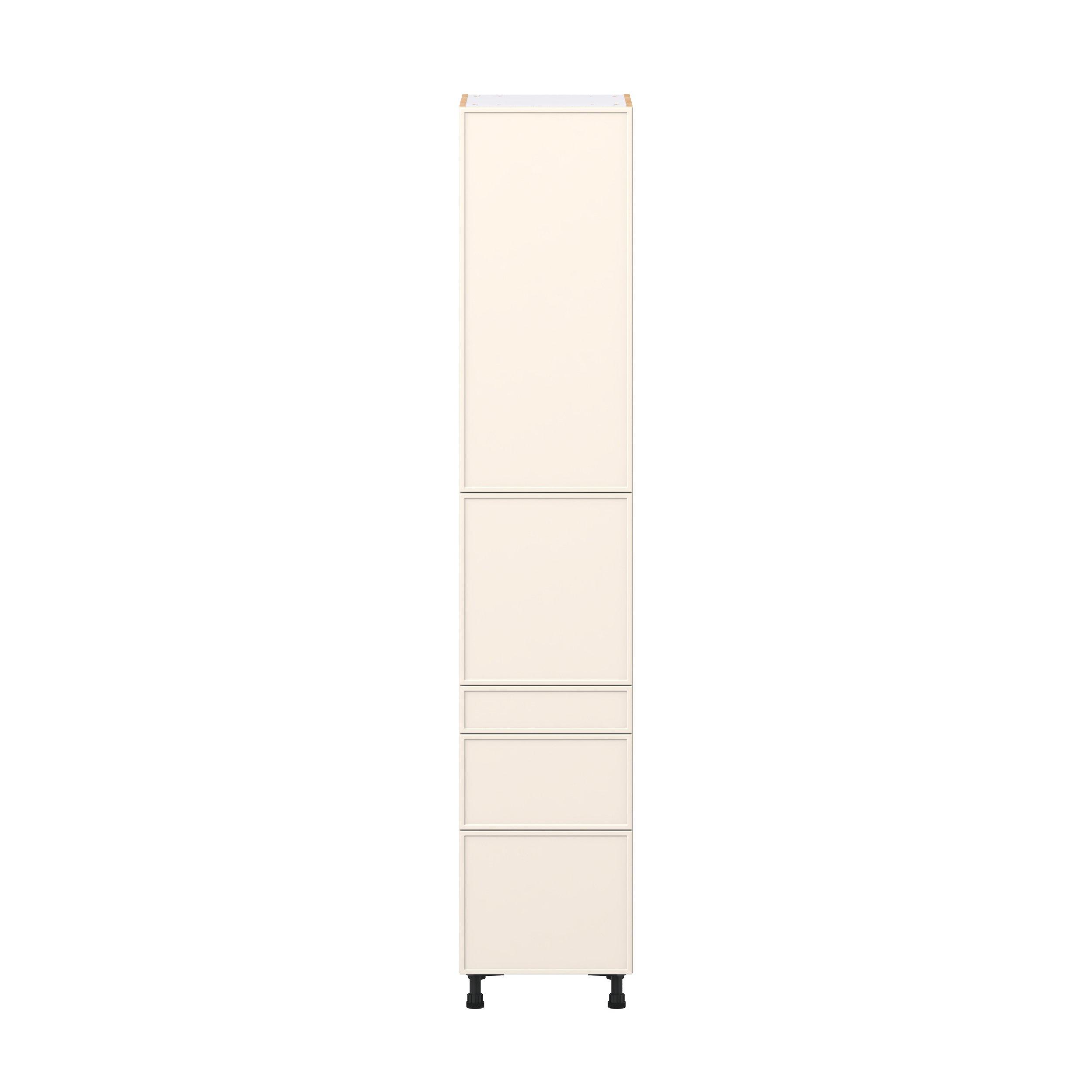 Linden 18 in. Painted Washed Linen Door and Drawer Pantry Cabinet with Inner Pull-Out