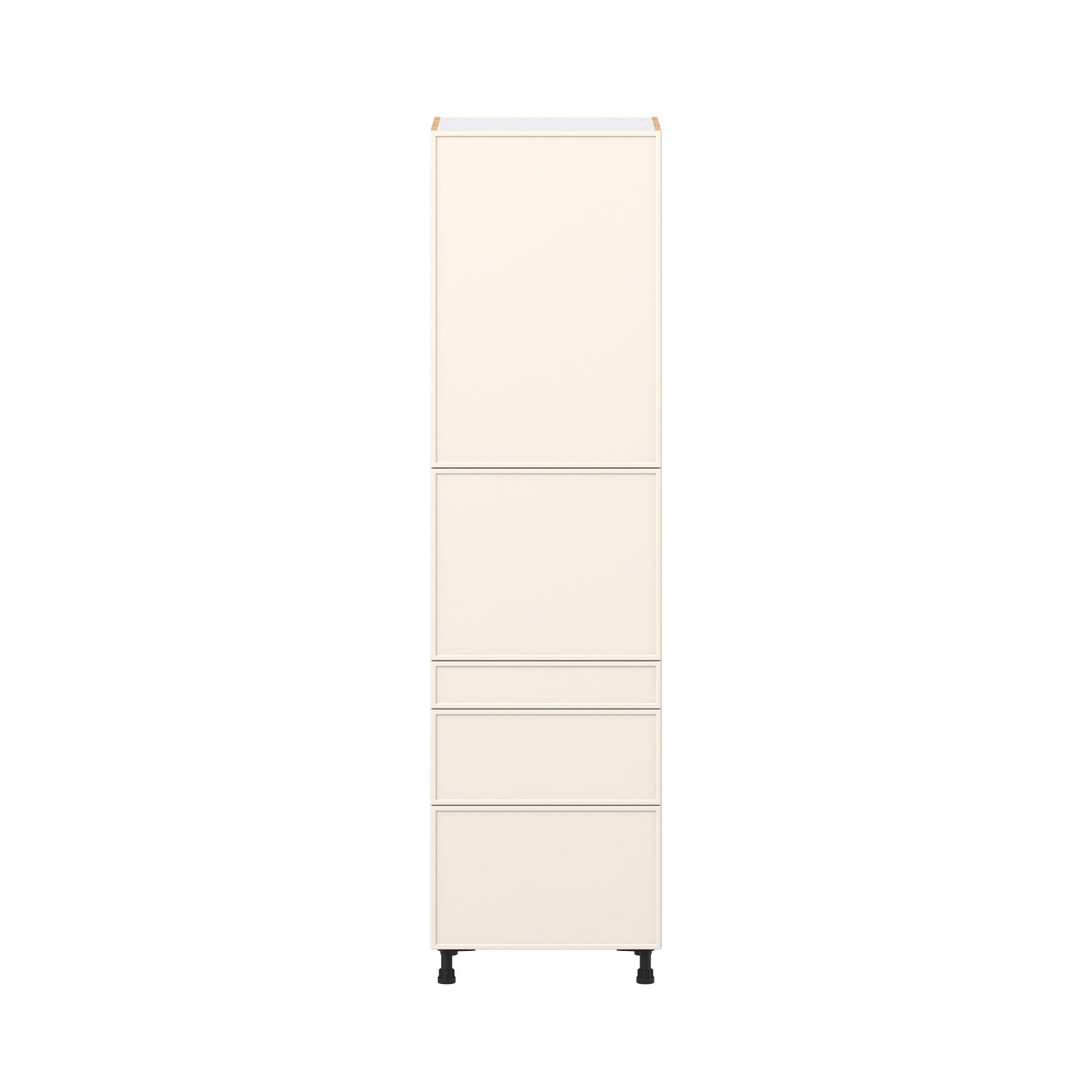 Linden 24 in. Painted Washed Linen Door and Drawer Pantry Cabinet with Inner Pull-Out