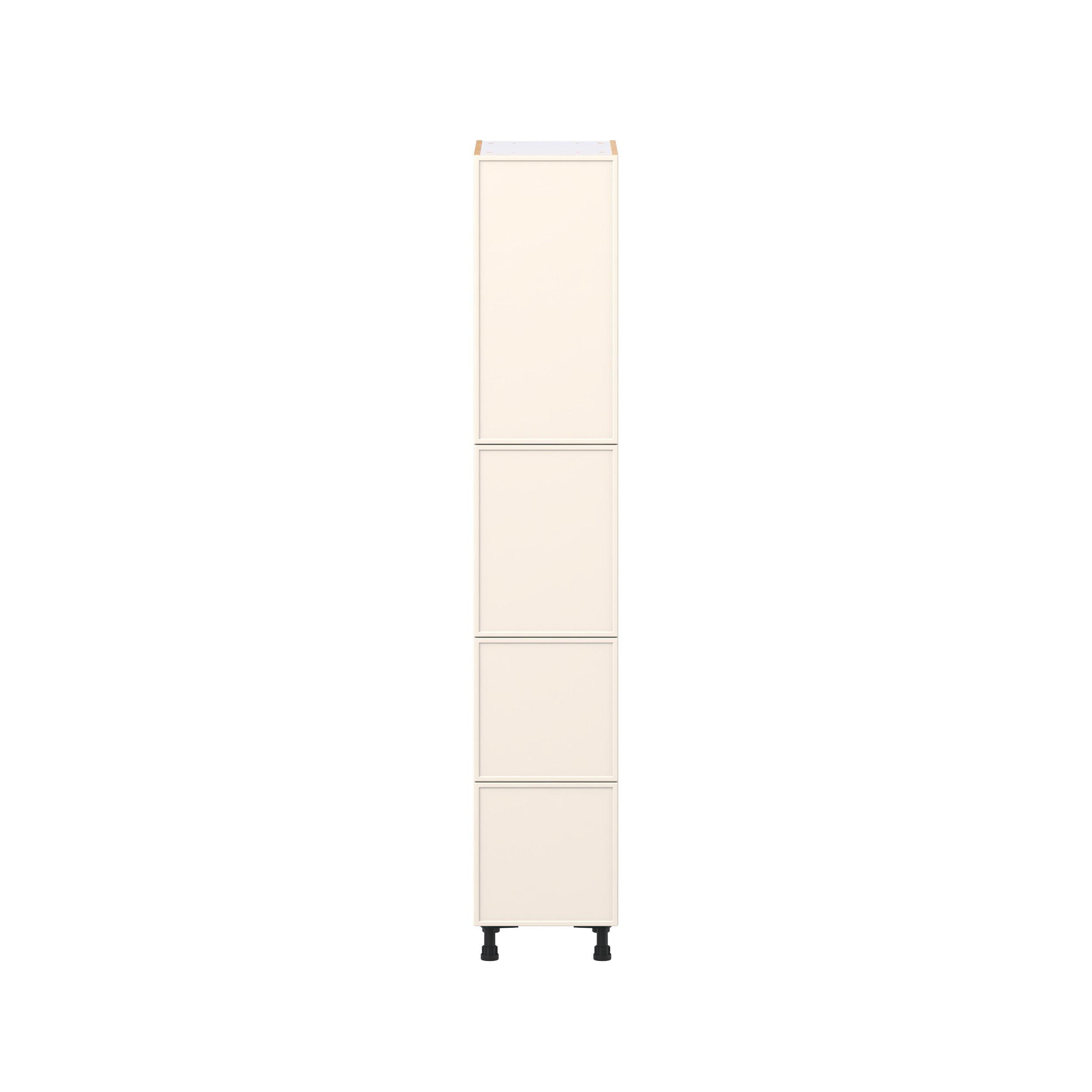 Linden 15 in. Painted Washed Linen Door and Drawer Pantry Cabinet with Inner Pull-Out