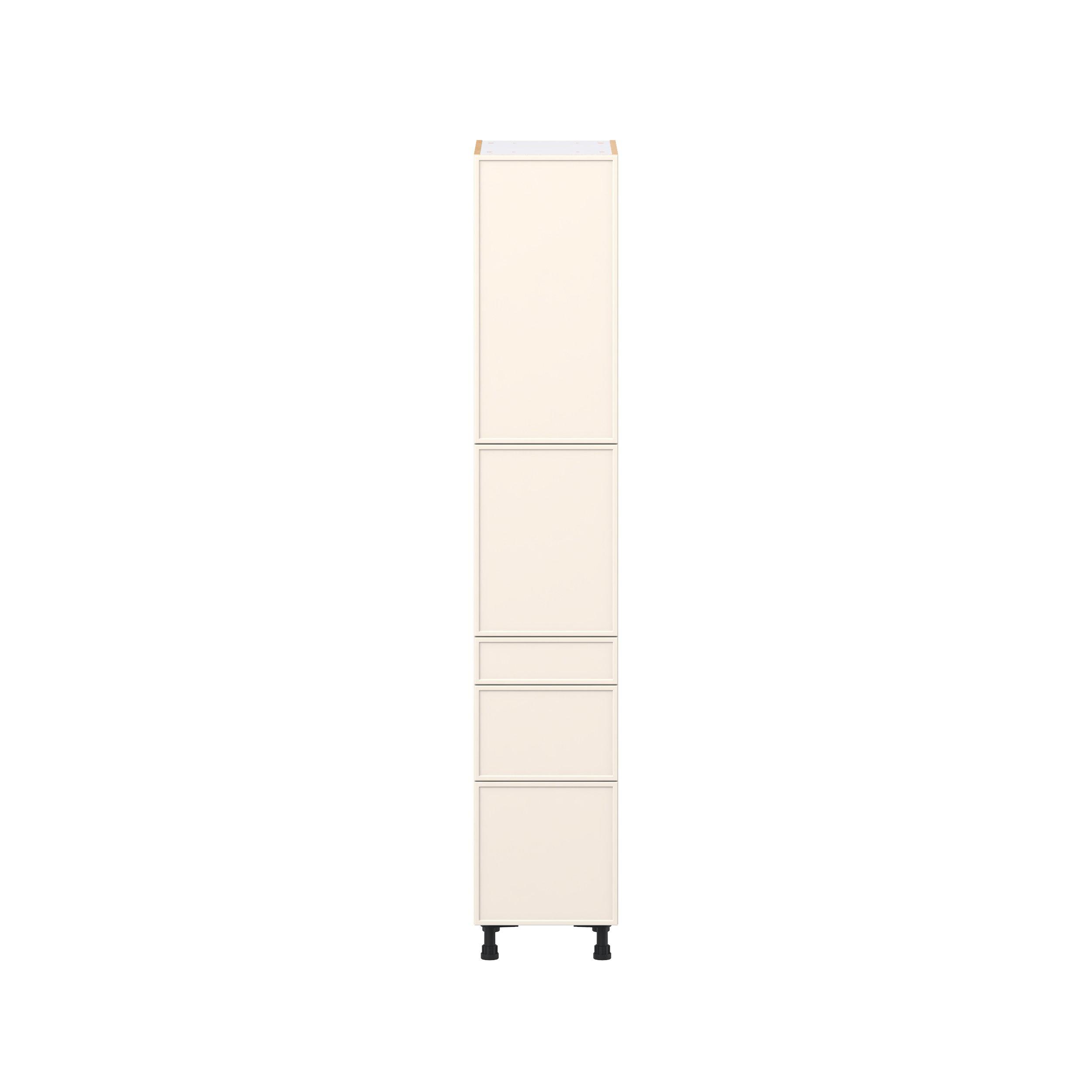 Linden 15 in. Painted Washed Linen Door and Drawer Pantry Cabinet with Inner Pull-Out