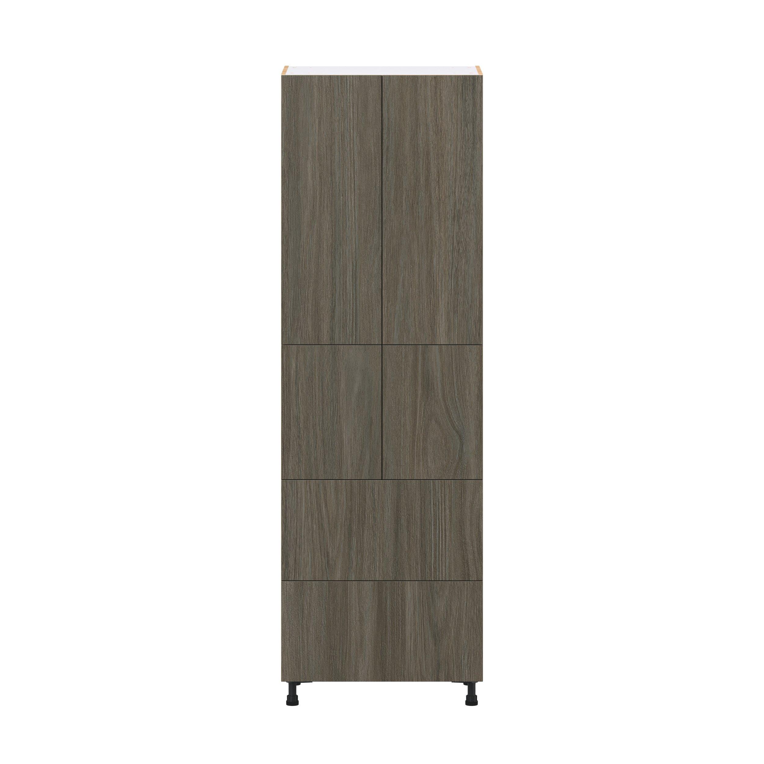 Glenwood 30 in. Burnt Walnut Door and Drawer Pantry Cabinet with Inner Pull-Out