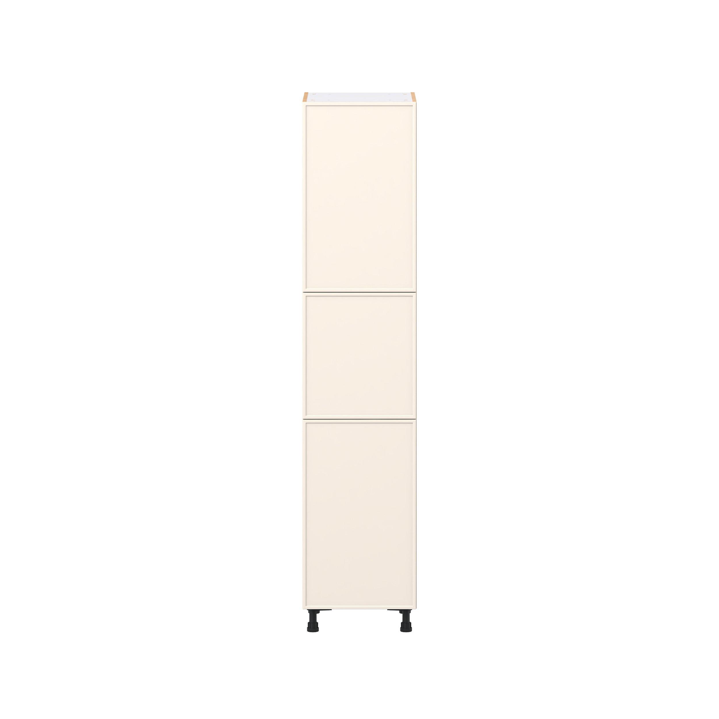Linden 18 in. Painted Washed Linen Pantry Cabinet with Inner Pull-Out Drawer