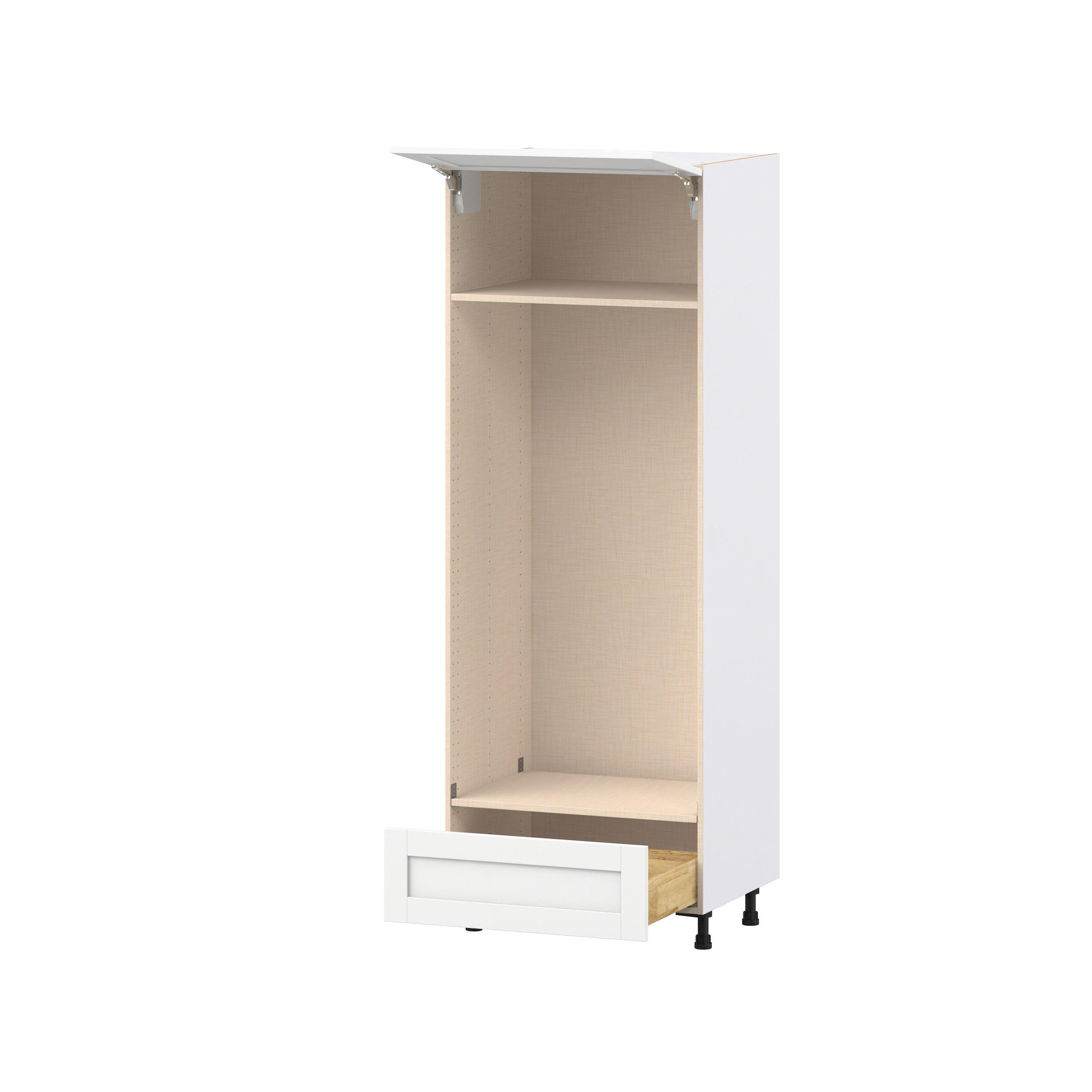 Summerhill 30 in. Bright White Lift Up Door and Drawer Double Oven Pantry Cabinet