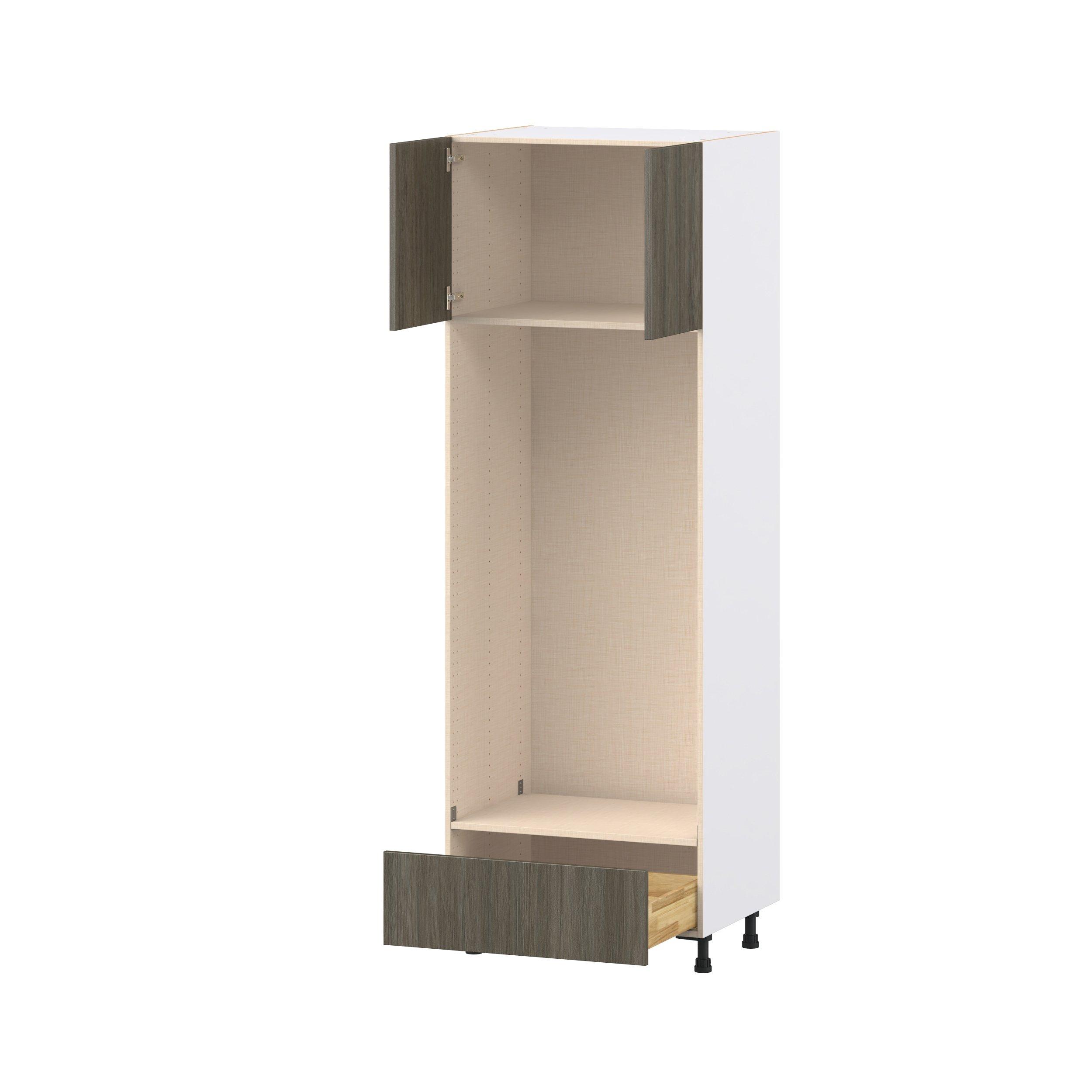 Glenwood 30 in. Burnt Walnut Door and Drawer Double Oven Pantry Cabinet